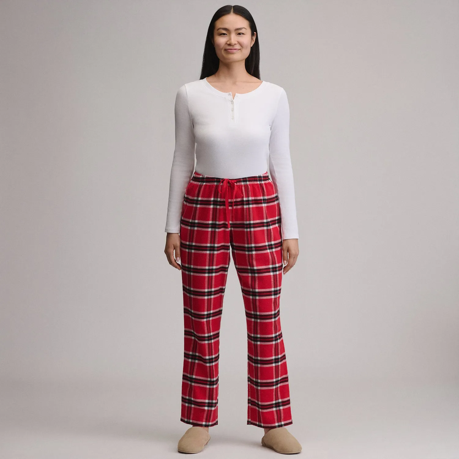 Eddie Bauer Stines pantaloni pijama flanel gri deschis