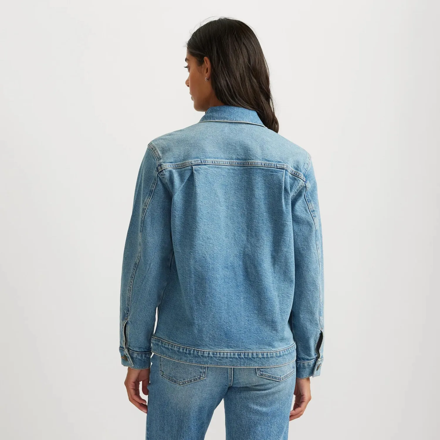 Eddie Bauer Authentic geaca denim dama alba elastica