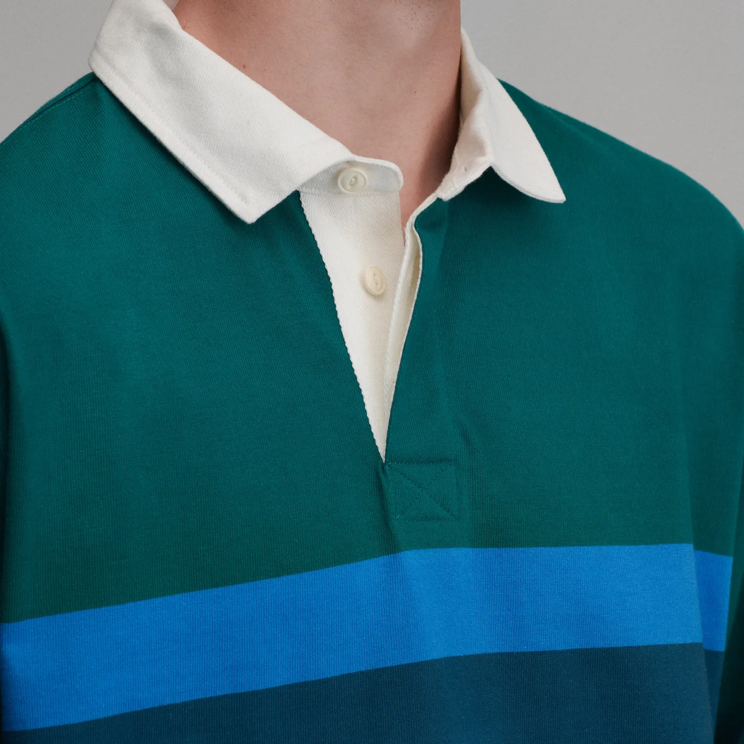 Eddie Bauer Rugby Stripe Crew bluză Dk Chambray cu dungi