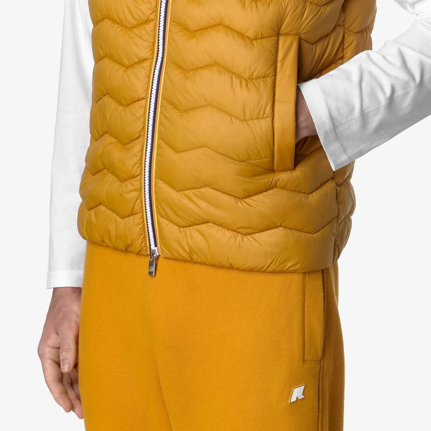 K-Way Valen Quilted Warm vesta barbati galben captusita