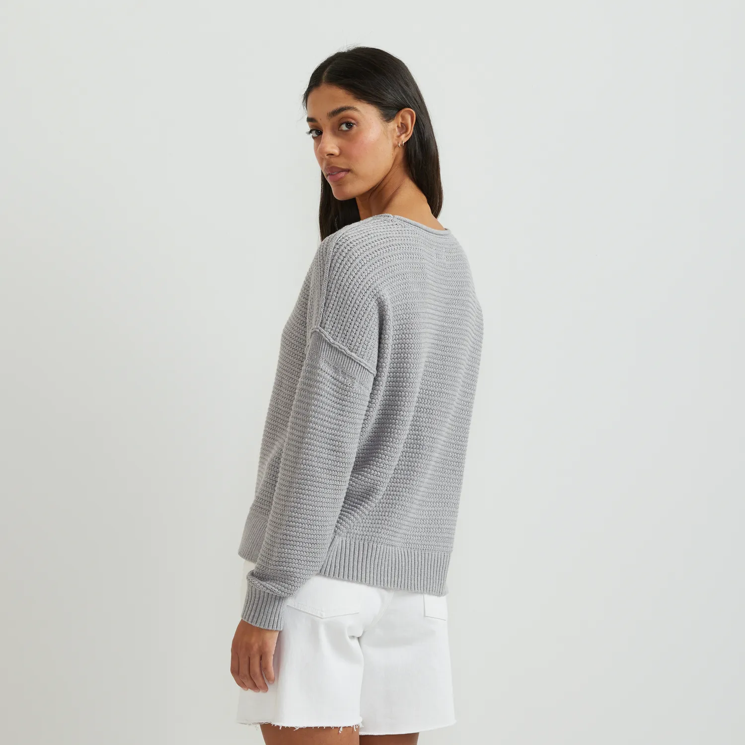 Eddie Bauer Roll Neck pulover dama Cream cu guler rulat