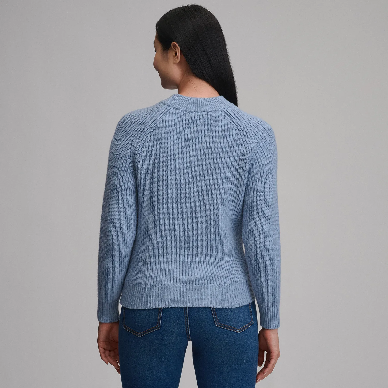 Eddie Bauer Solid Mock-Neck pulover Ivory calduros