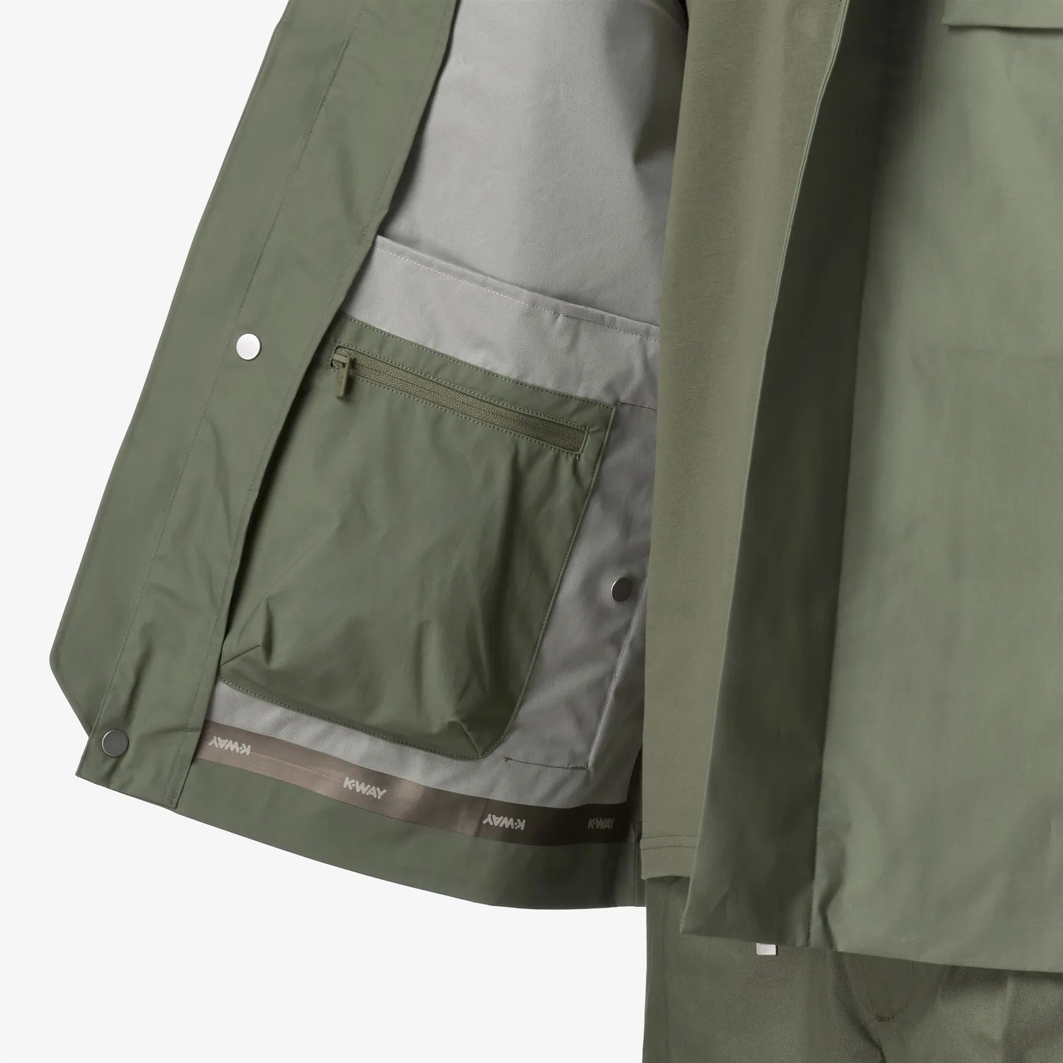 K-Way Orion 3L Poplin K7127UW geaca barbati verde-bej bumbac