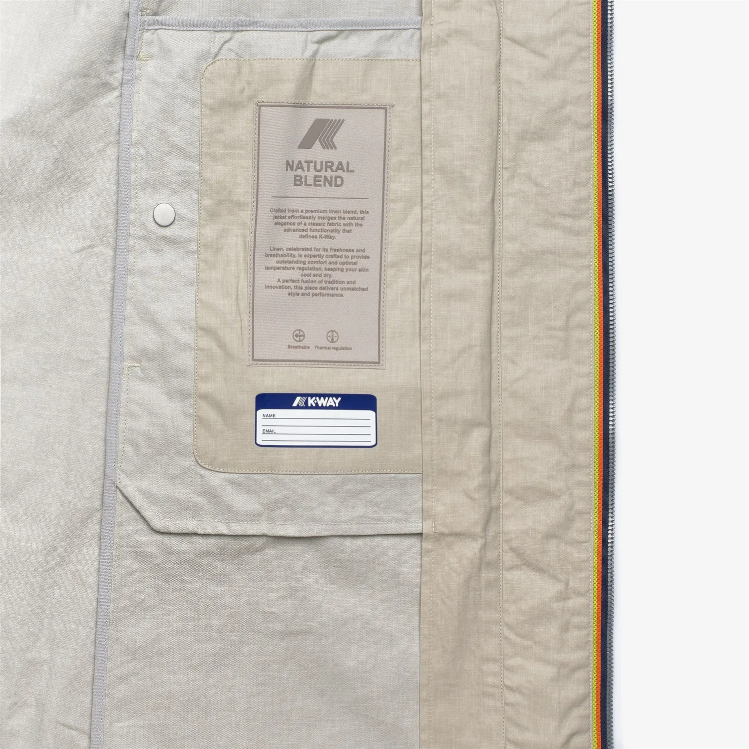 K-Way Horien Natural Blend palton bej cerat lung dama
