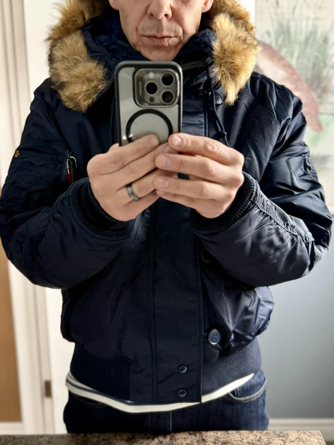 Alpha Industries N-2B Short Waist parka negru ger