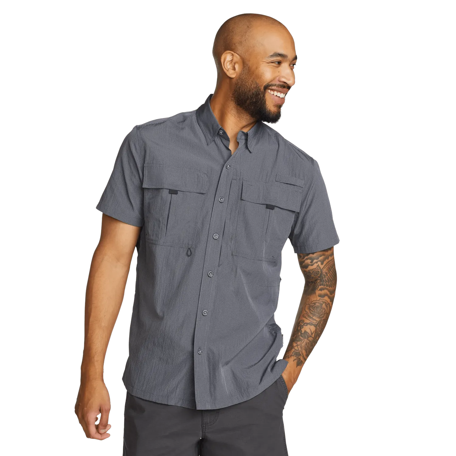 Eddie Bauer UPF Guide 2.0 camasa Navy M maneca scurta