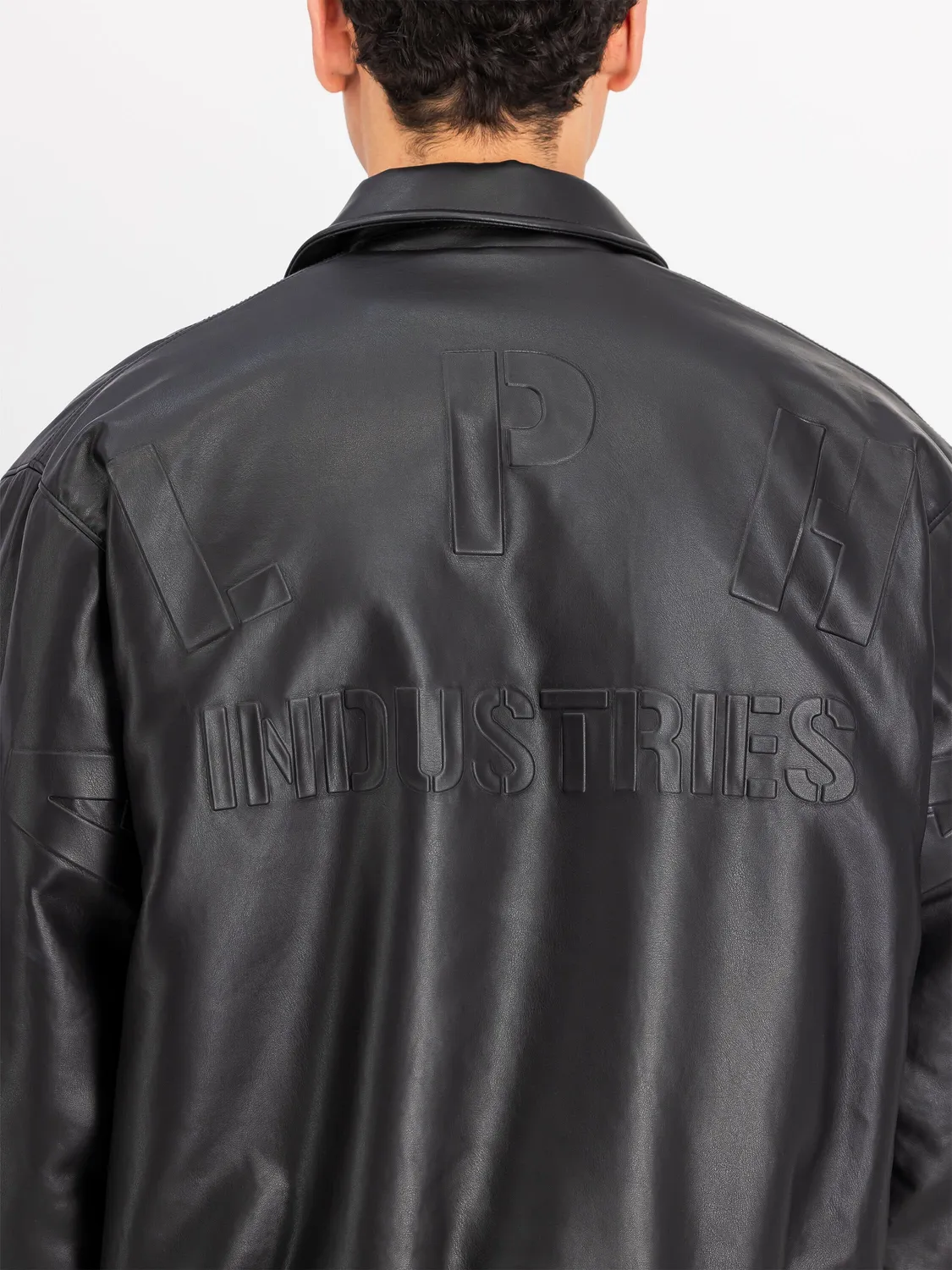 Alpha Industries PU College geaca neagra piele ecologica
