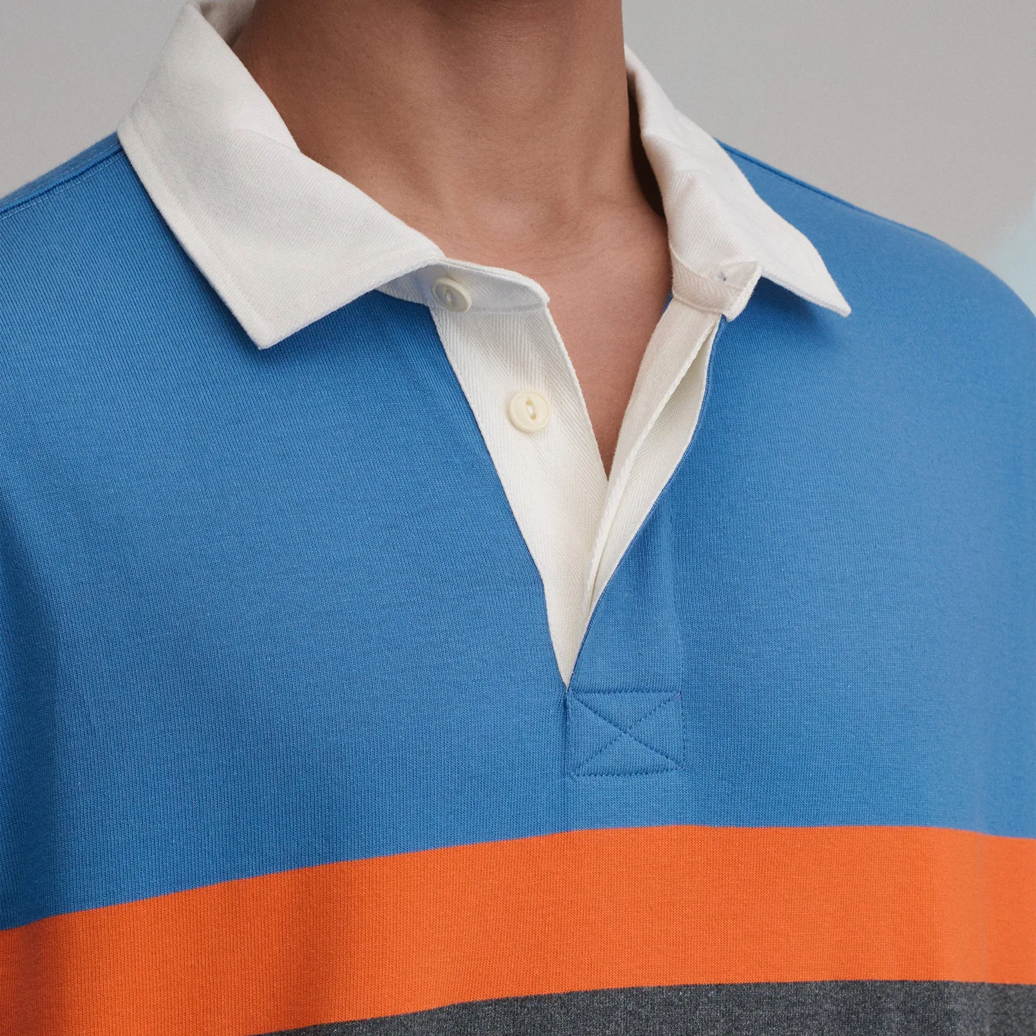 Eddie Bauer Rugby Stripe Crew bluză Dk Chambray cu dungi