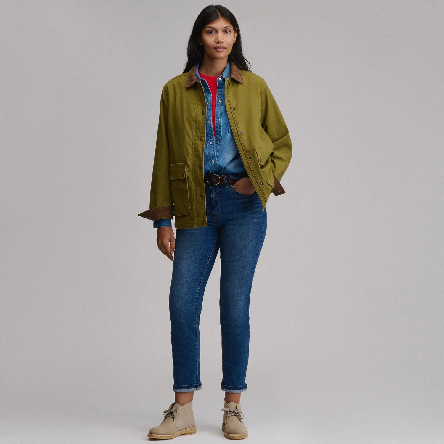 Eddie Bauer EB Barn Coat palton femei Cayenne bumbac