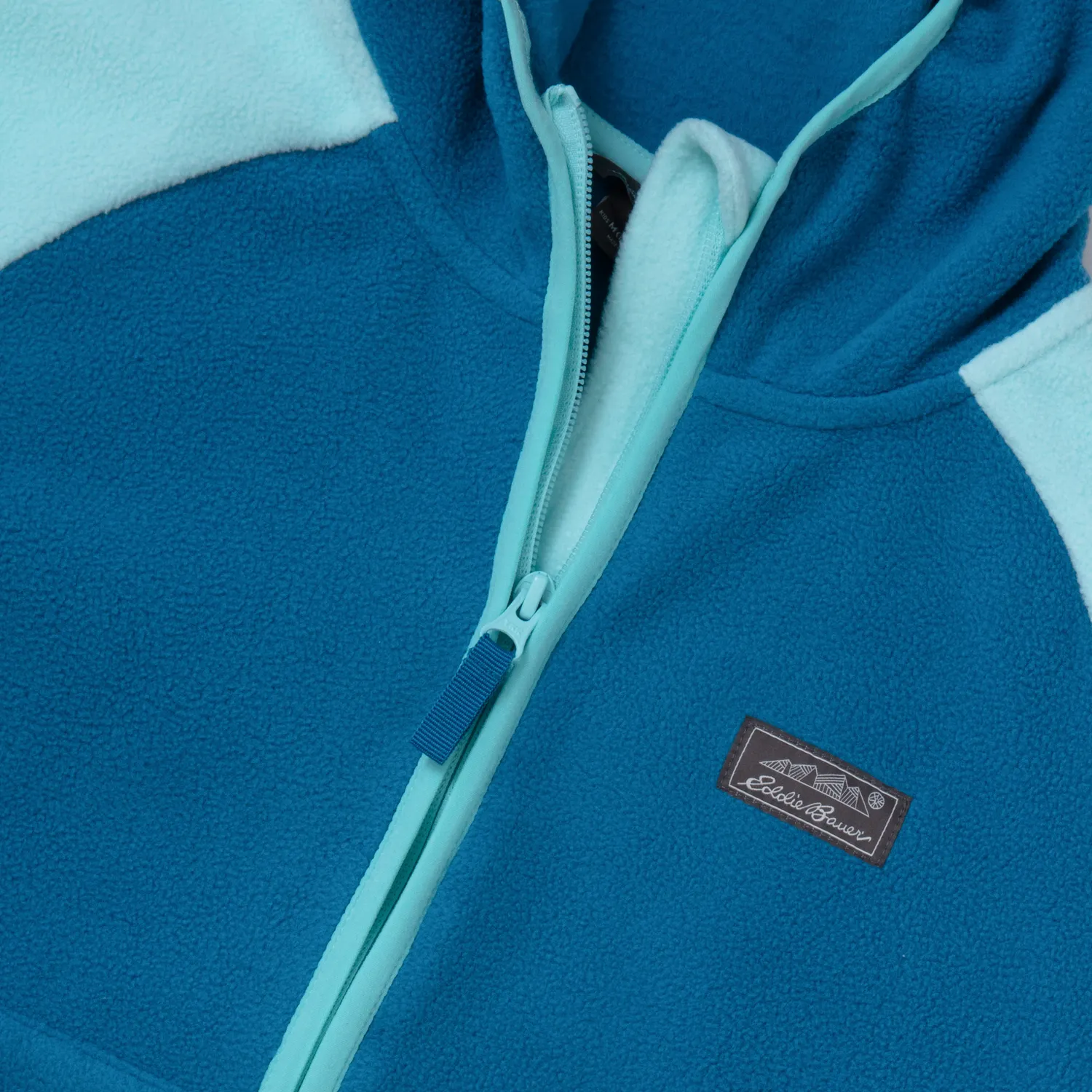 Eddie Bauer Quest geaca fleece fete Aqua cu gluga plusata