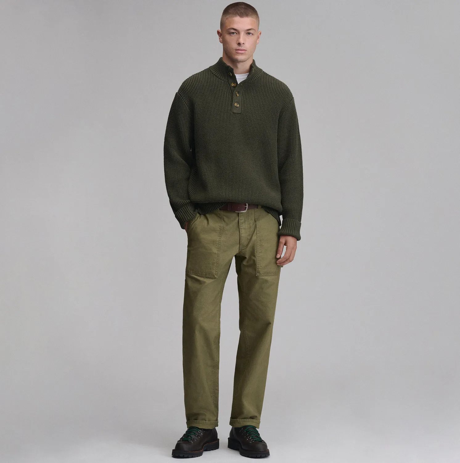Eddie Bauer Signature Button-Up pulover Jute cald
