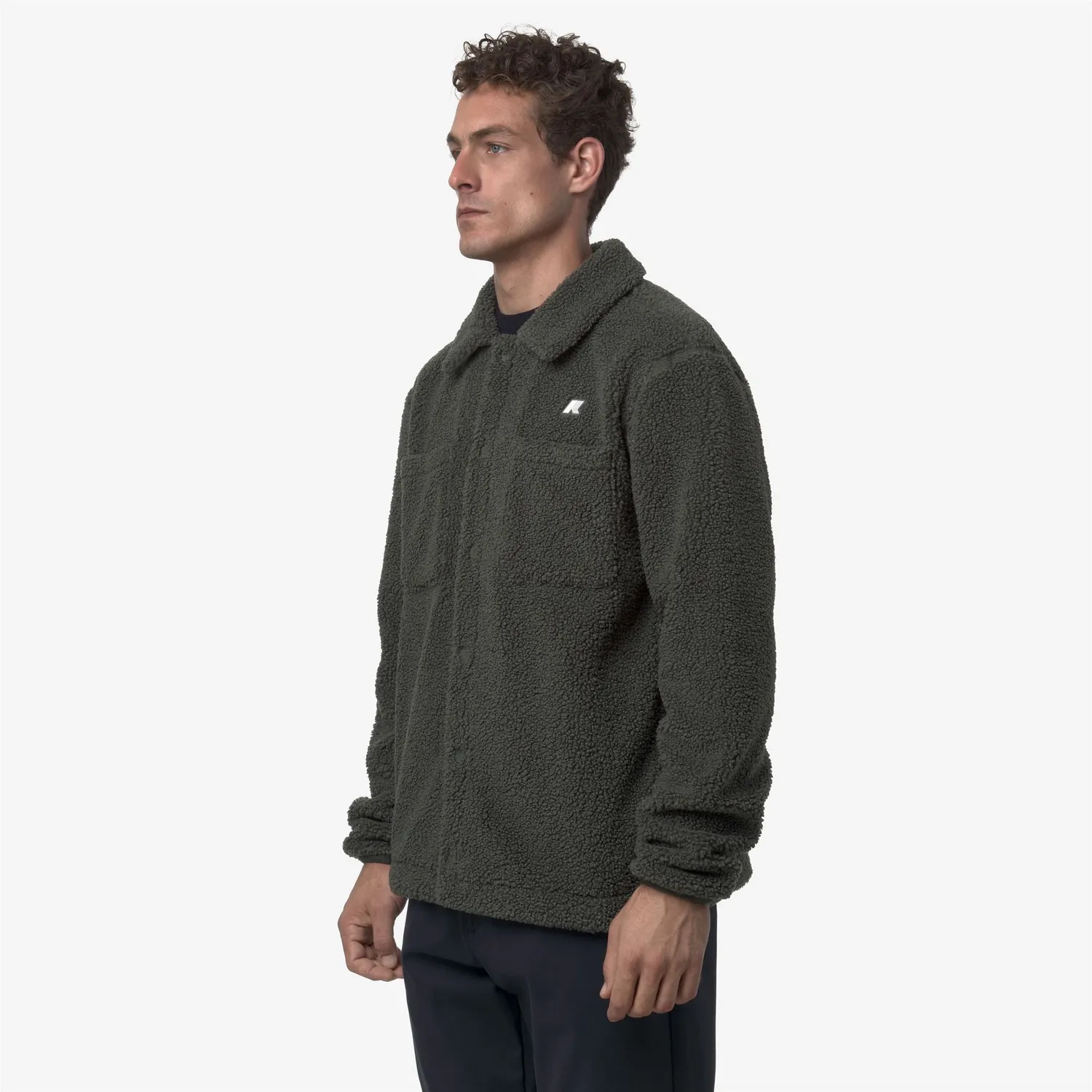 K-Way Cameron Sherpa Polar geacă fleece verde-negru căldură medie