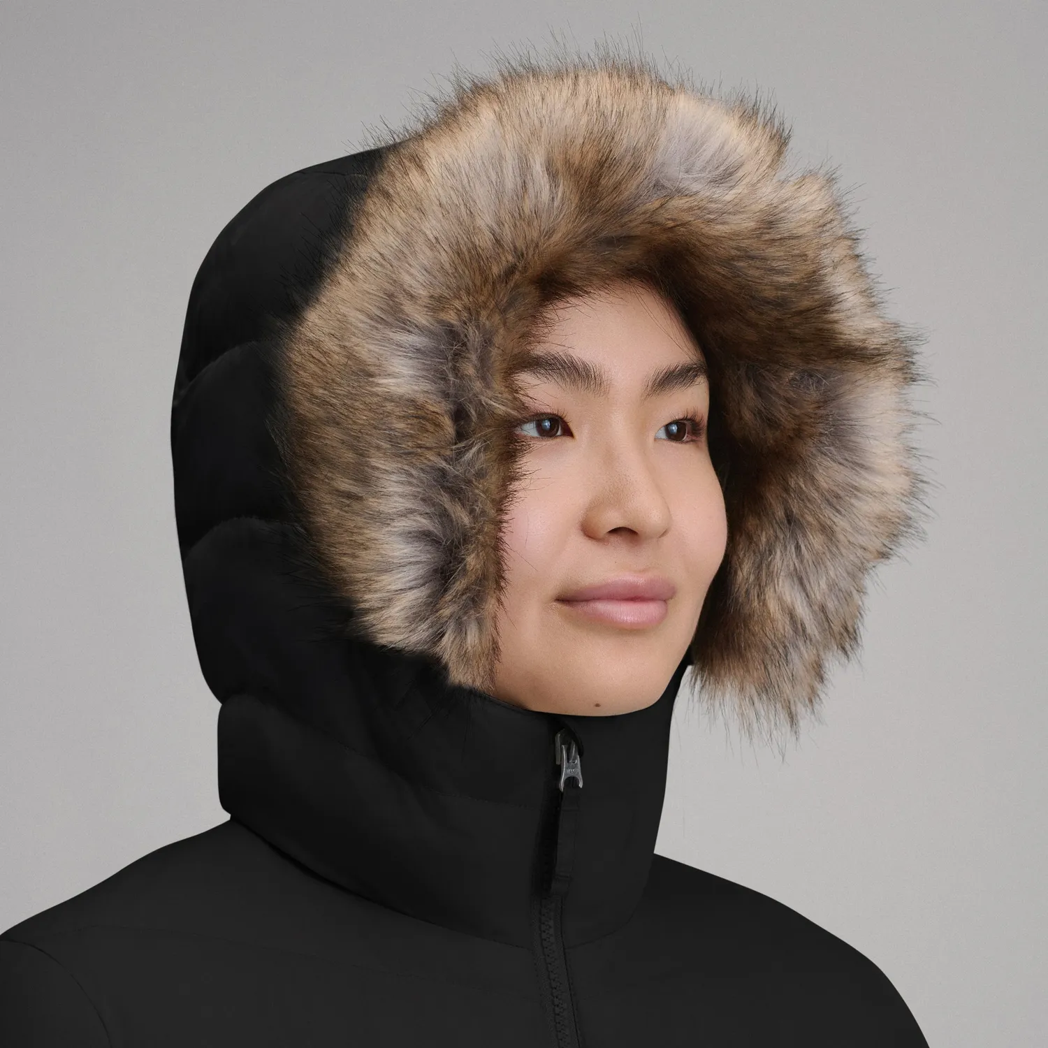 Eddie Bauer Classic Down Parka palton puf damă negru lung