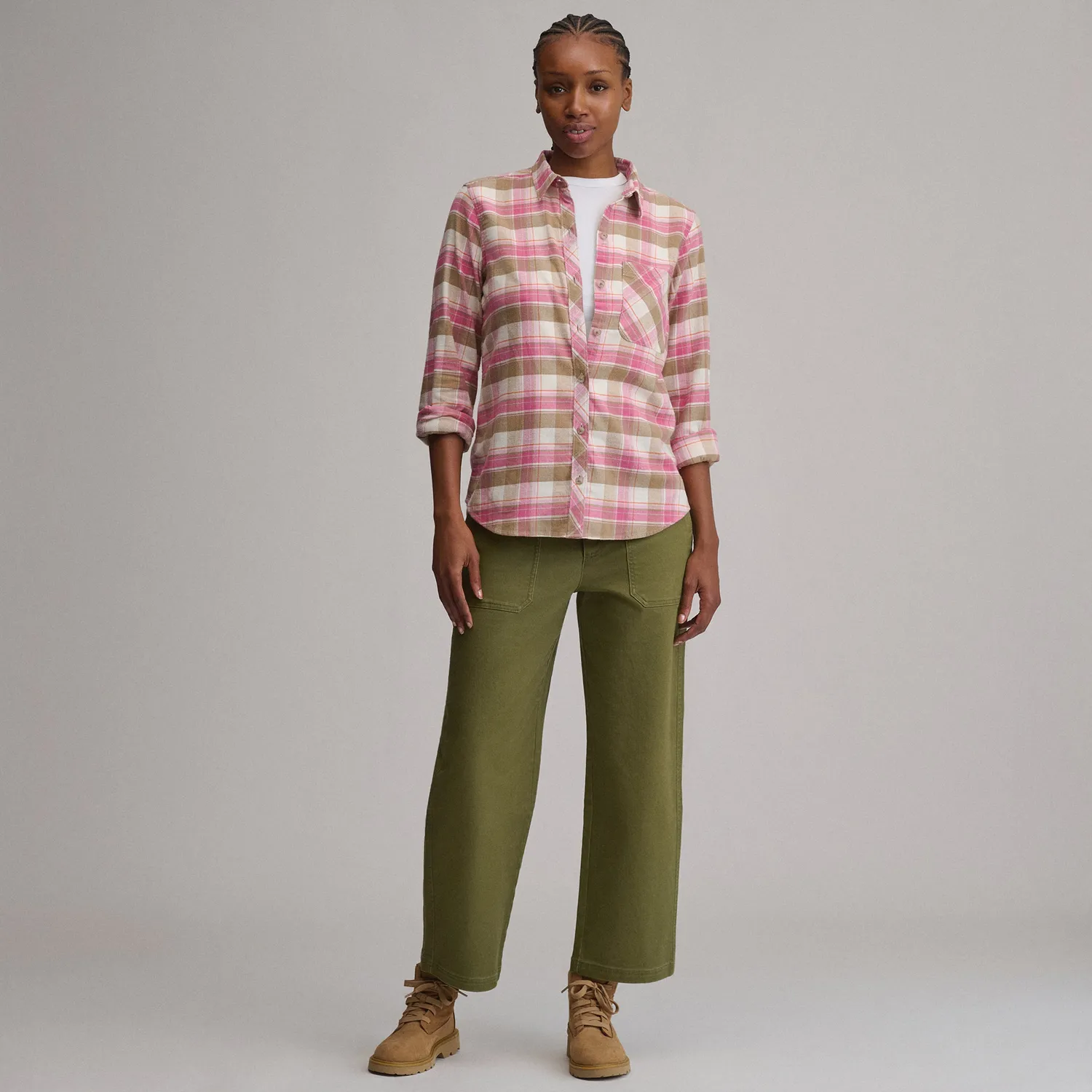Eddie Bauer Field Flex camasa dama wine berry flanel