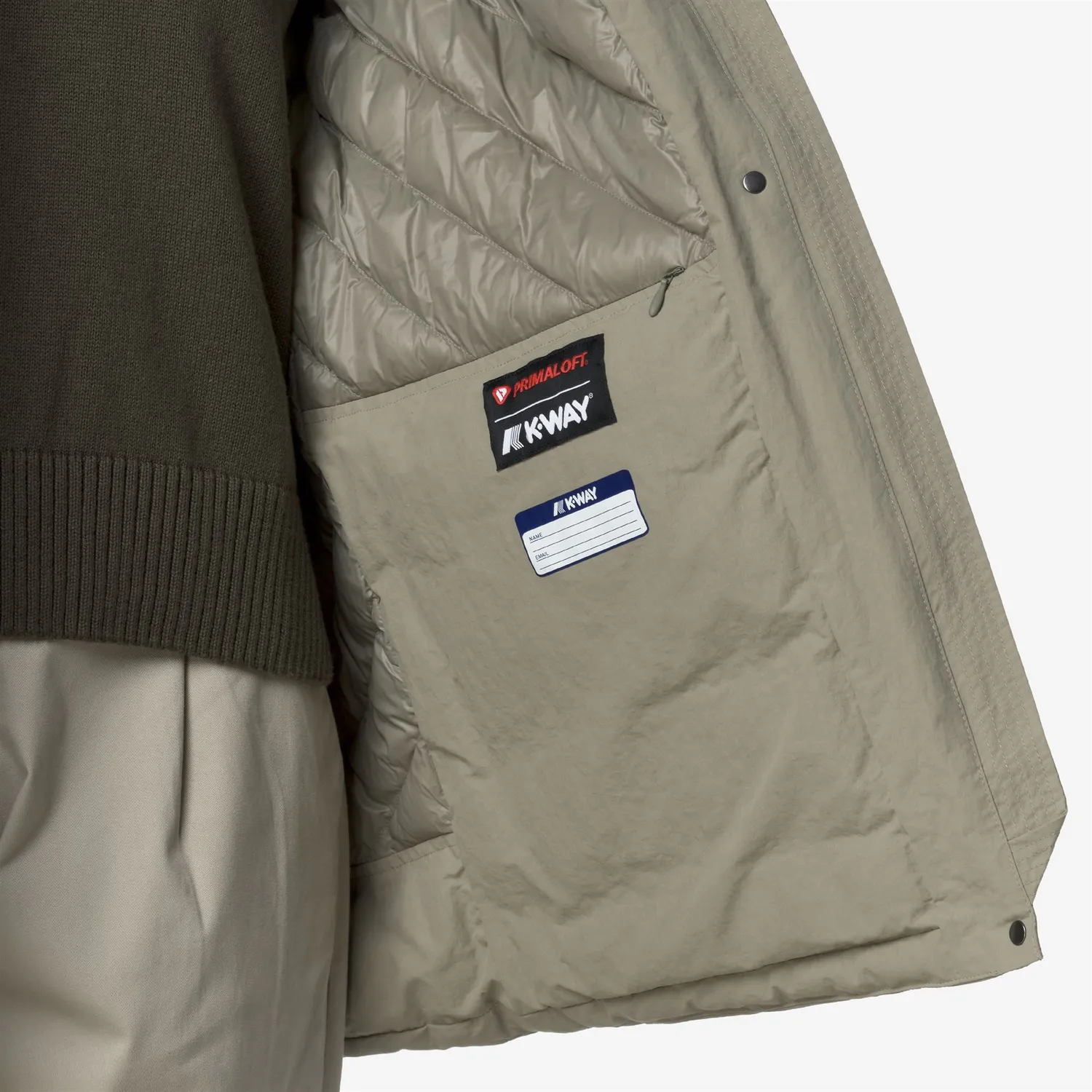 K-Way Kalima Warm Cotton Nylon Palton Verde Călduros