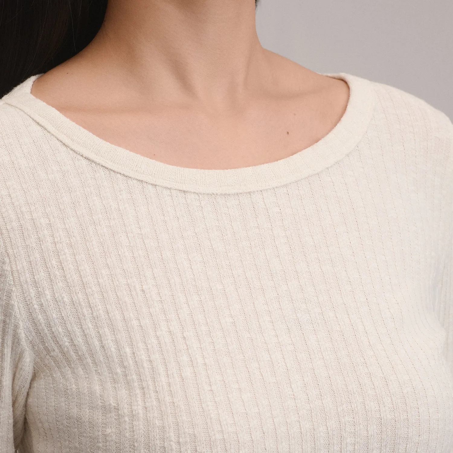 Eddie Bauer Hacci Rib bluza dama ivory moale