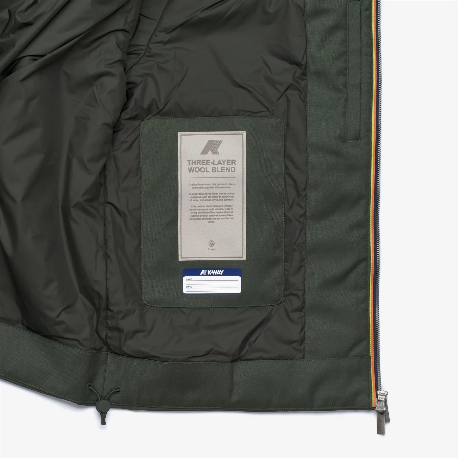 K-Way Antheo Wool Nylon Mix geaca barbati verde calduroasa
