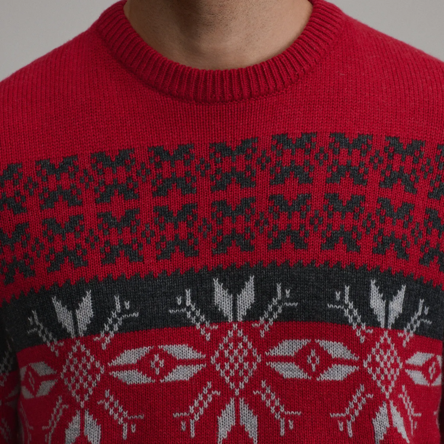 Eddie Bauer Holiday Jacquard pulover Chili festiv