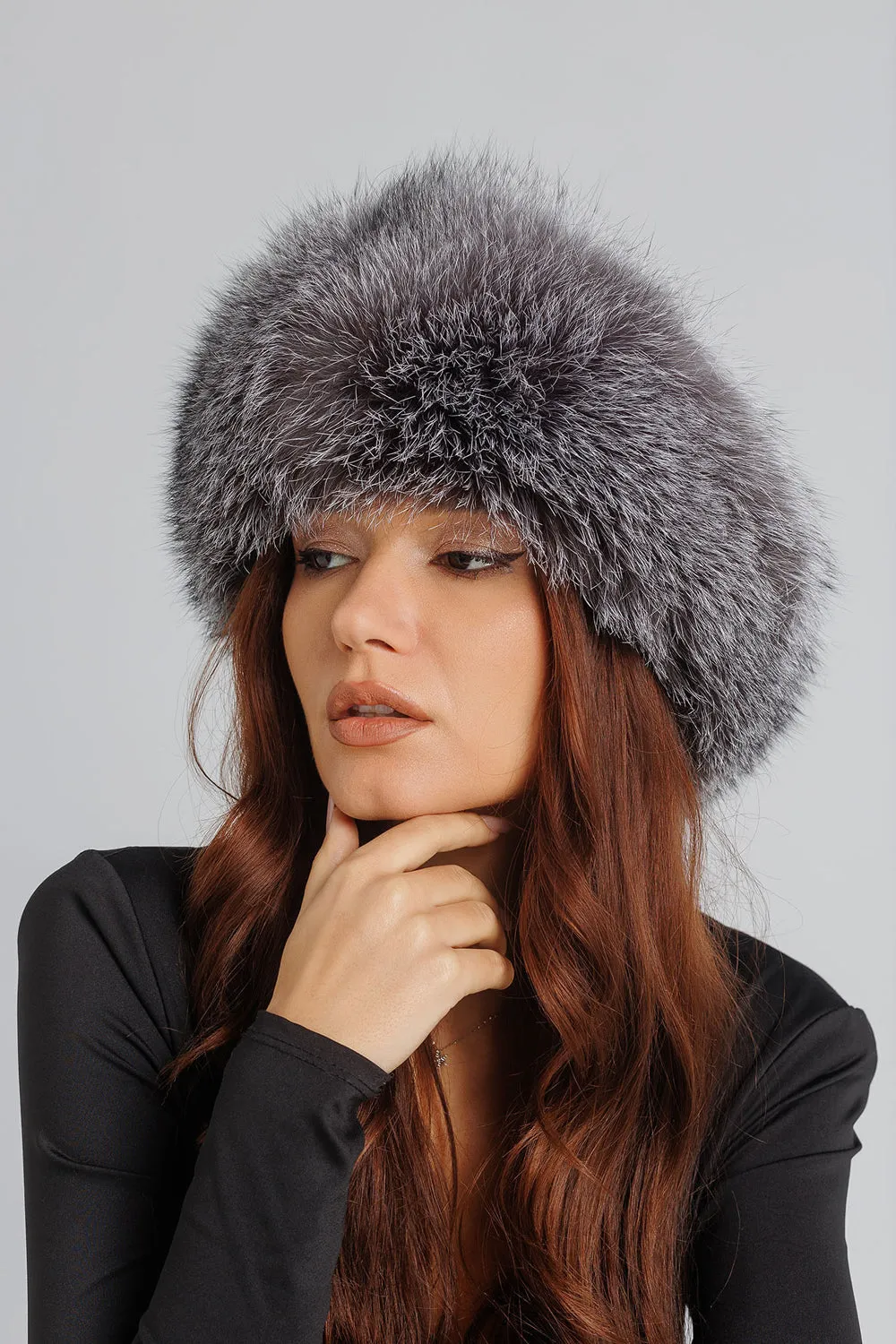 Mareus 32 căciulă vulpe Silver Grey piele