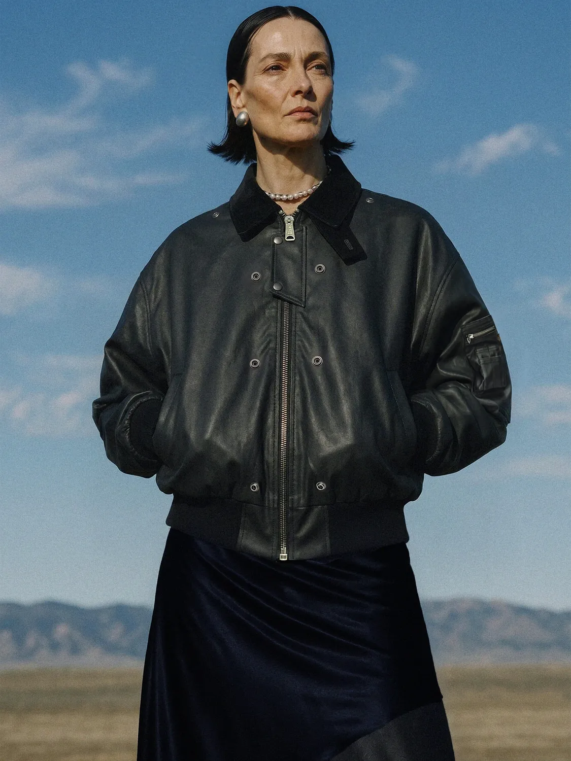Alpha Industries Andersson Bell CWU 45/P bomber geacă neagră bumbac