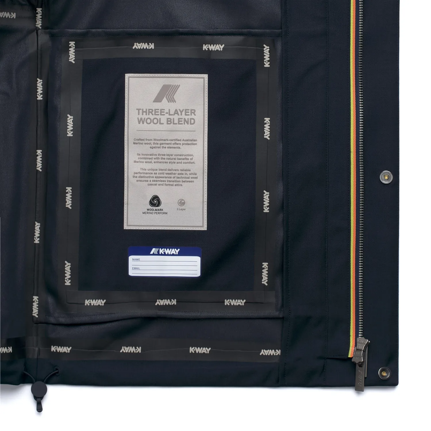 K-Way Louir 3L Wool palton barbati albastru calduros