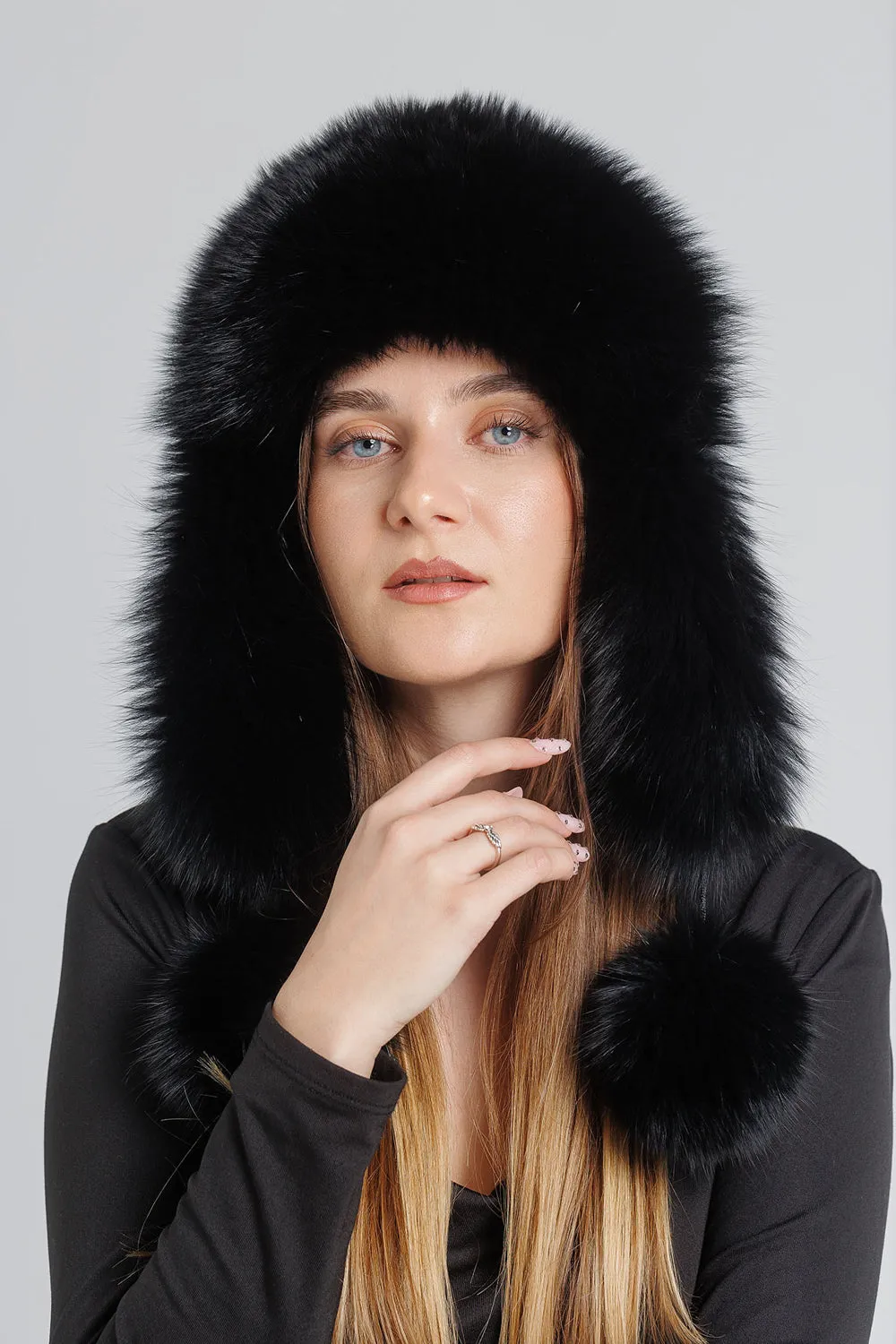 Mareus Obsidian 30 căciulă damă blană vulpe universală