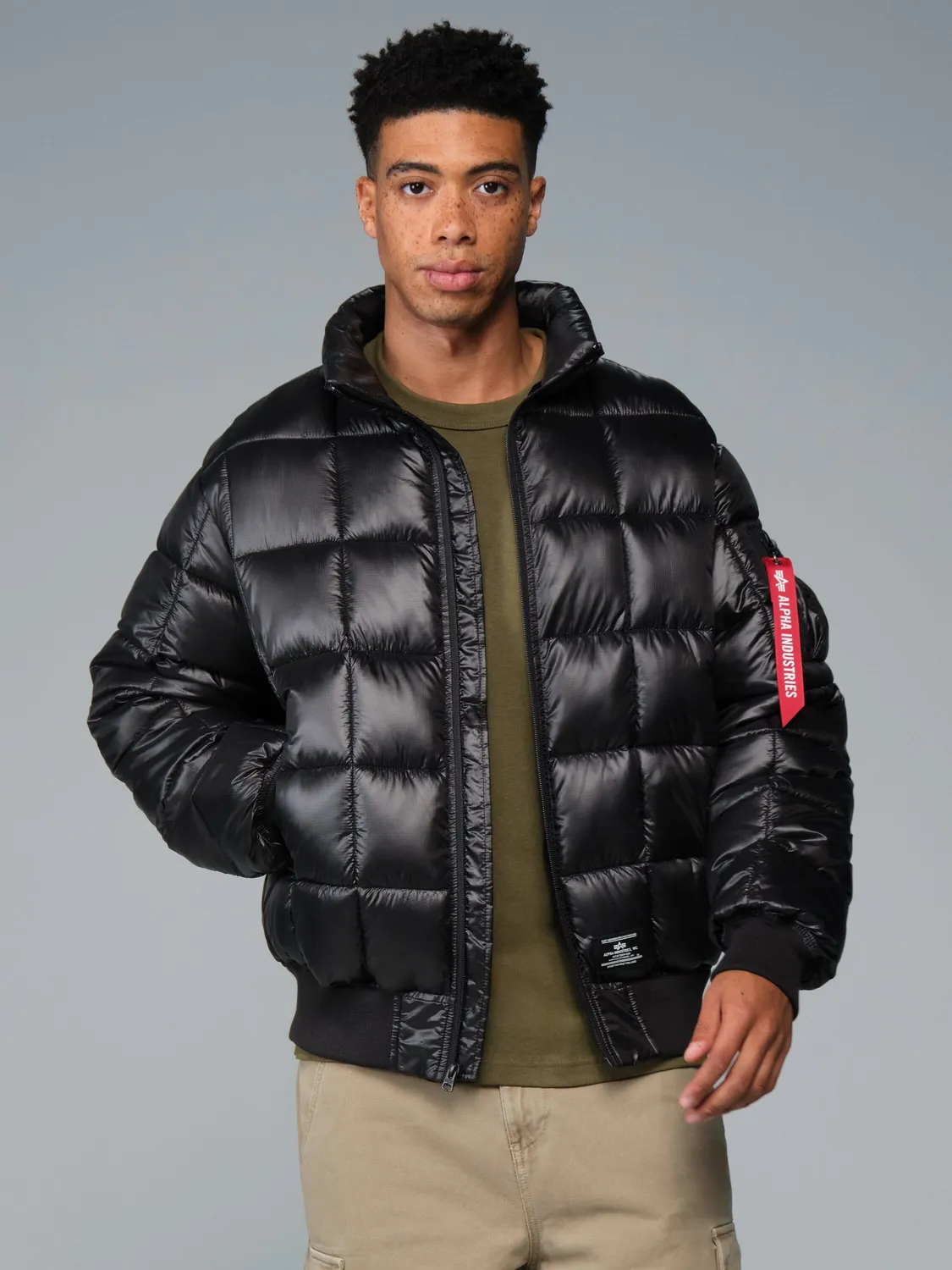 Alpha Industries MA-1 Puffer geaca bomber negru matlasata