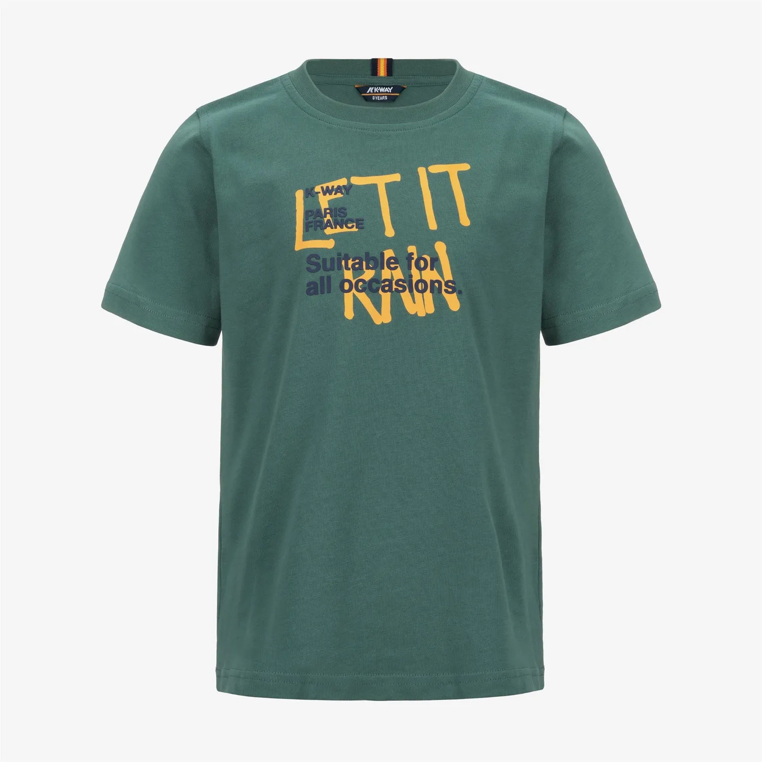 K-Way Odom Let It Rain tricou copii verde bumbac