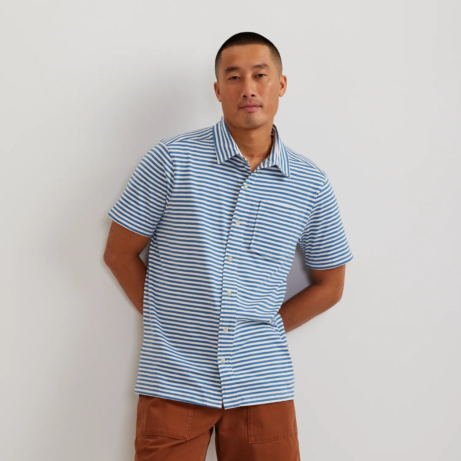 Eddie Bauer Baja camasa barbati albastru bumbac 100%