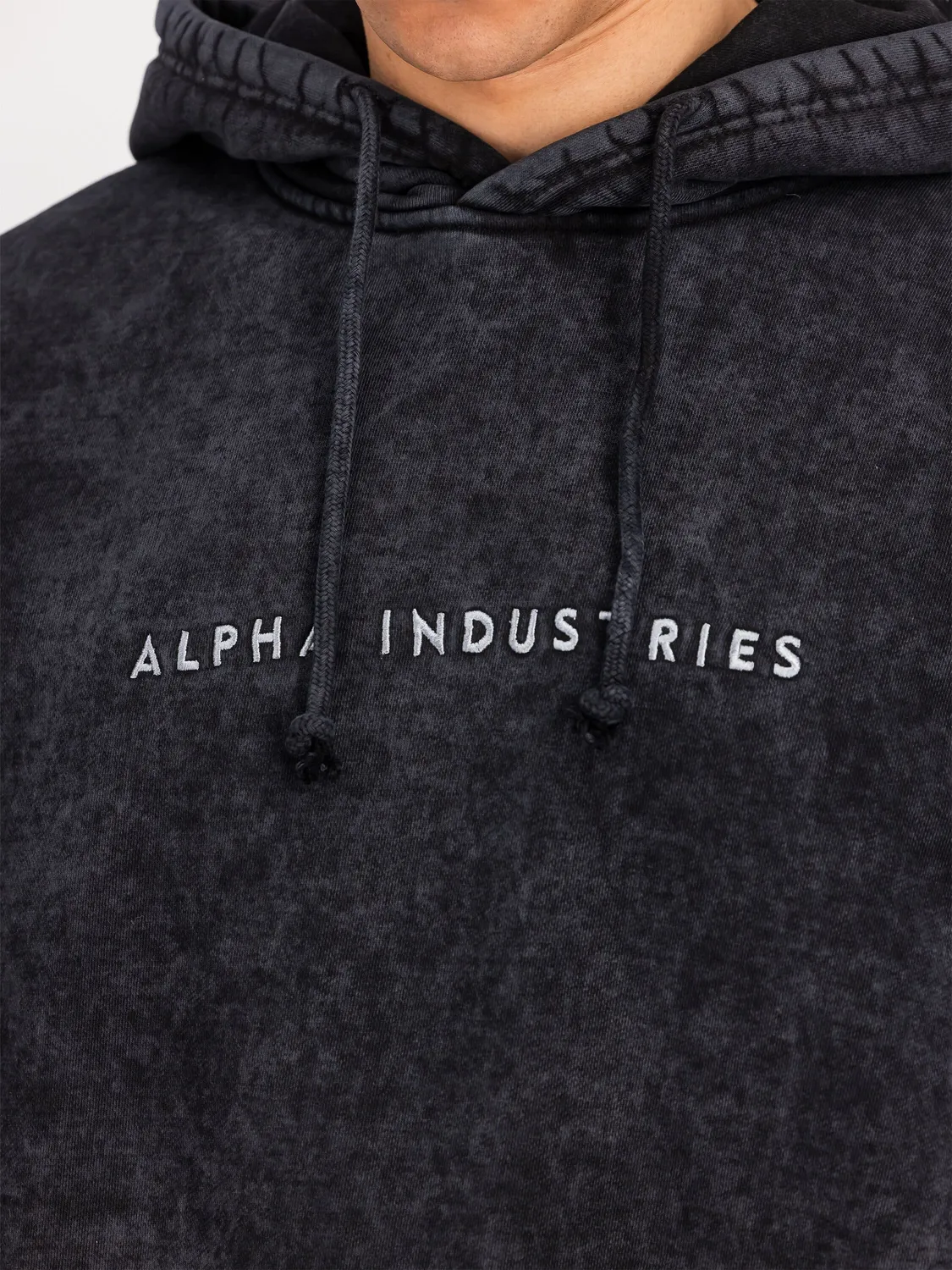 Alpha Industries Acid Logo hanorac negru fleece gros 450g