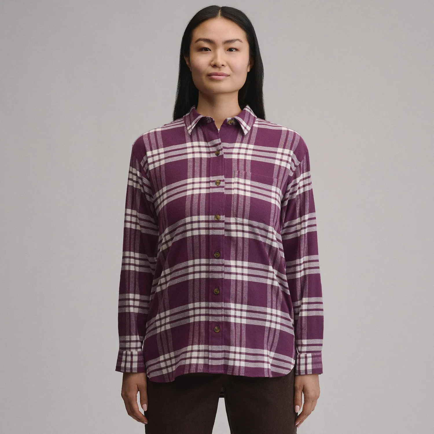 Eddie Bauer Field Flex camasa flanel dama roz relaxata