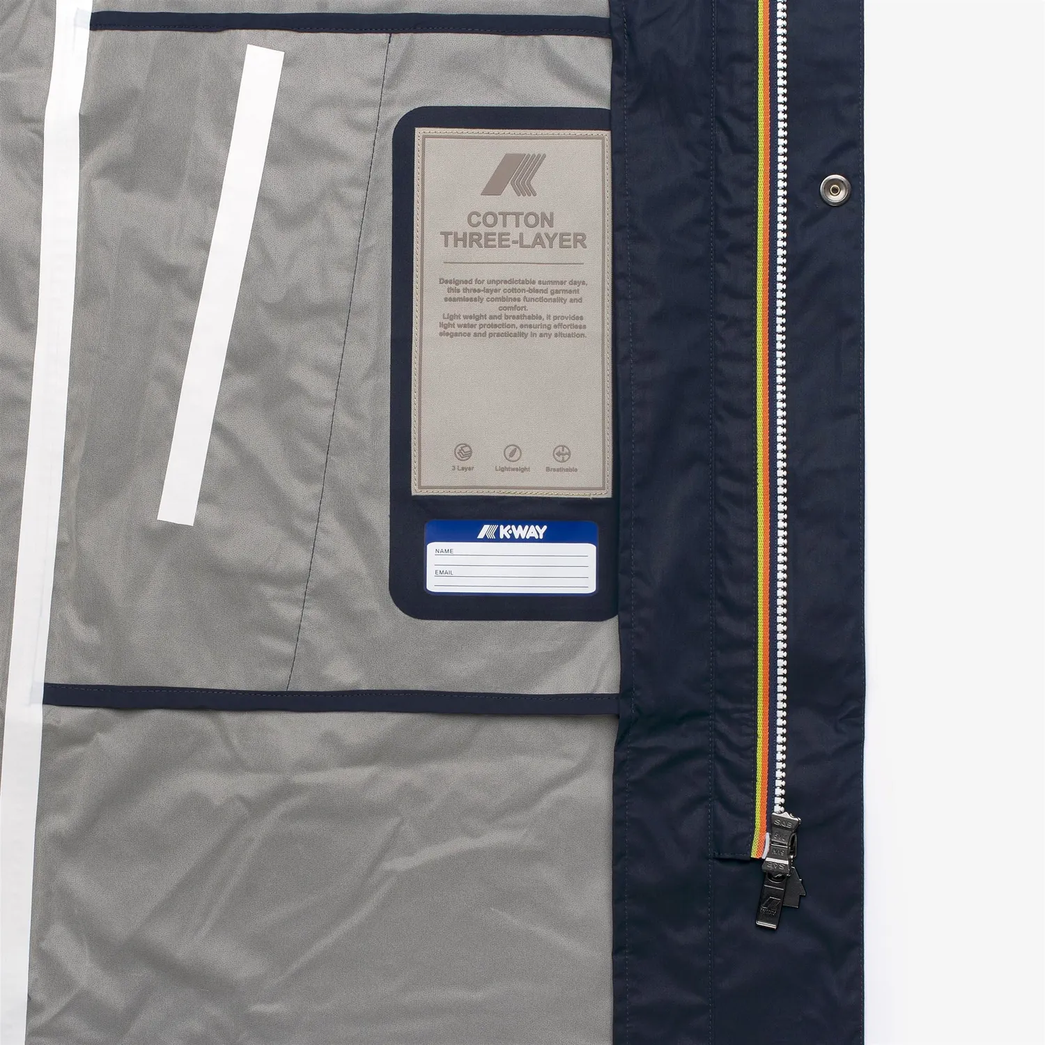 K-Way Tommy Cotton 3Layers palton Blue Depth
