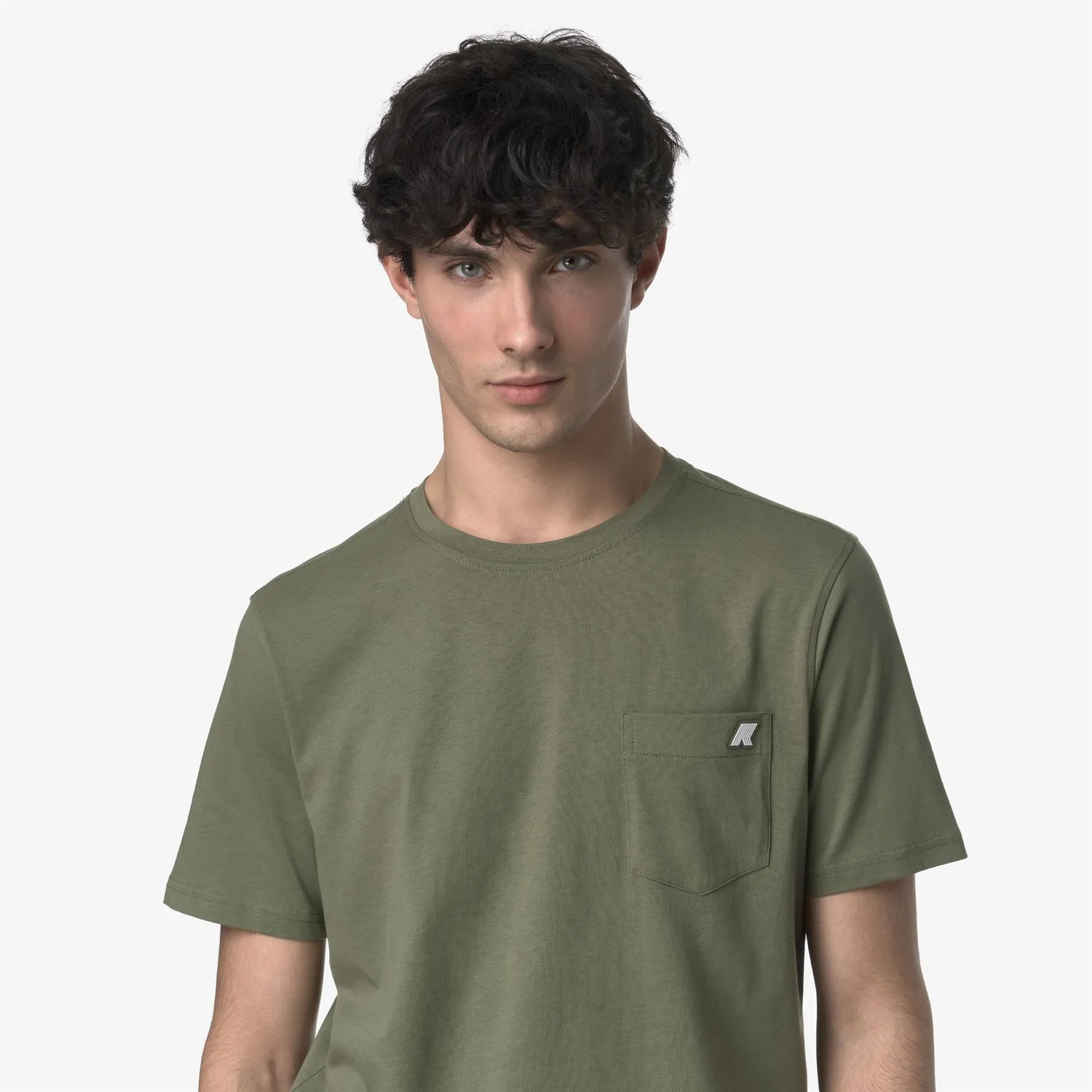 K-Way Sigur Jersey Slim tricou bărbați Green Lichen bumbac