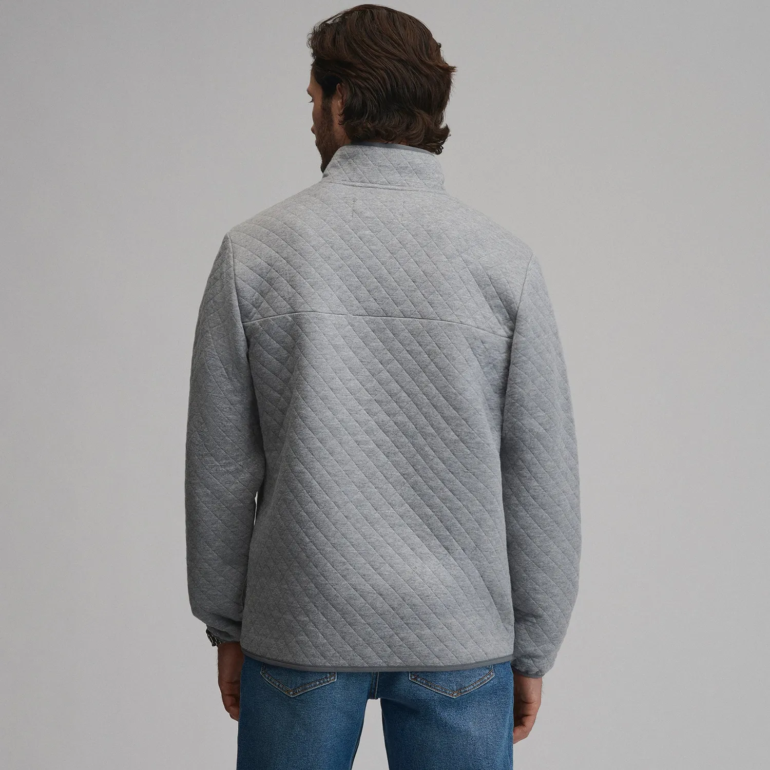 Eddie Bauer Quilted Pulover Barbati Quarter-Zip Negru