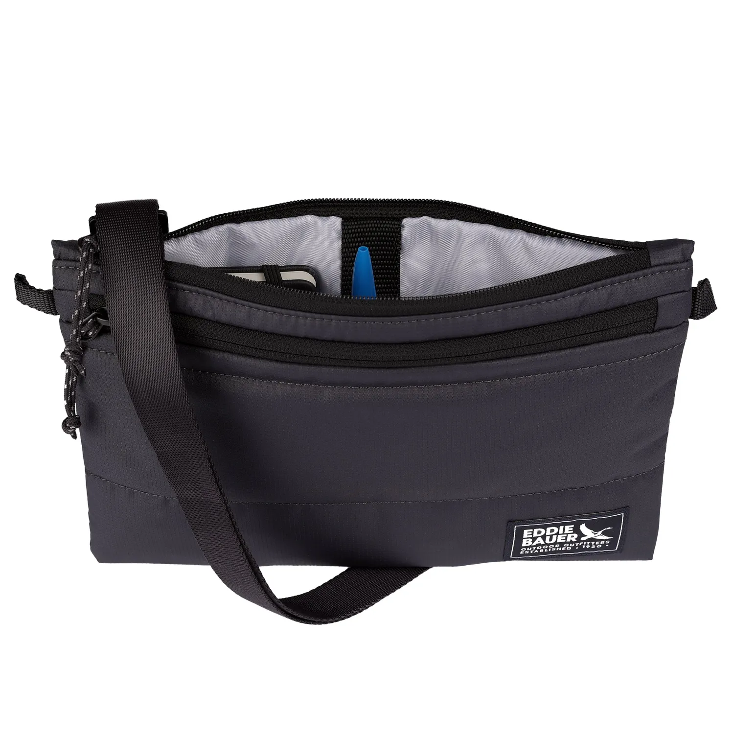 Eddie Bauer Ripstop Puffer geanta crossbody Carbon nailon