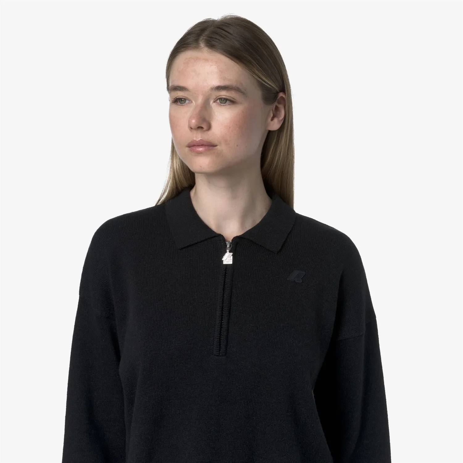 K-Way Gramarnier Cotton Cashmere pulover negru melange calduros