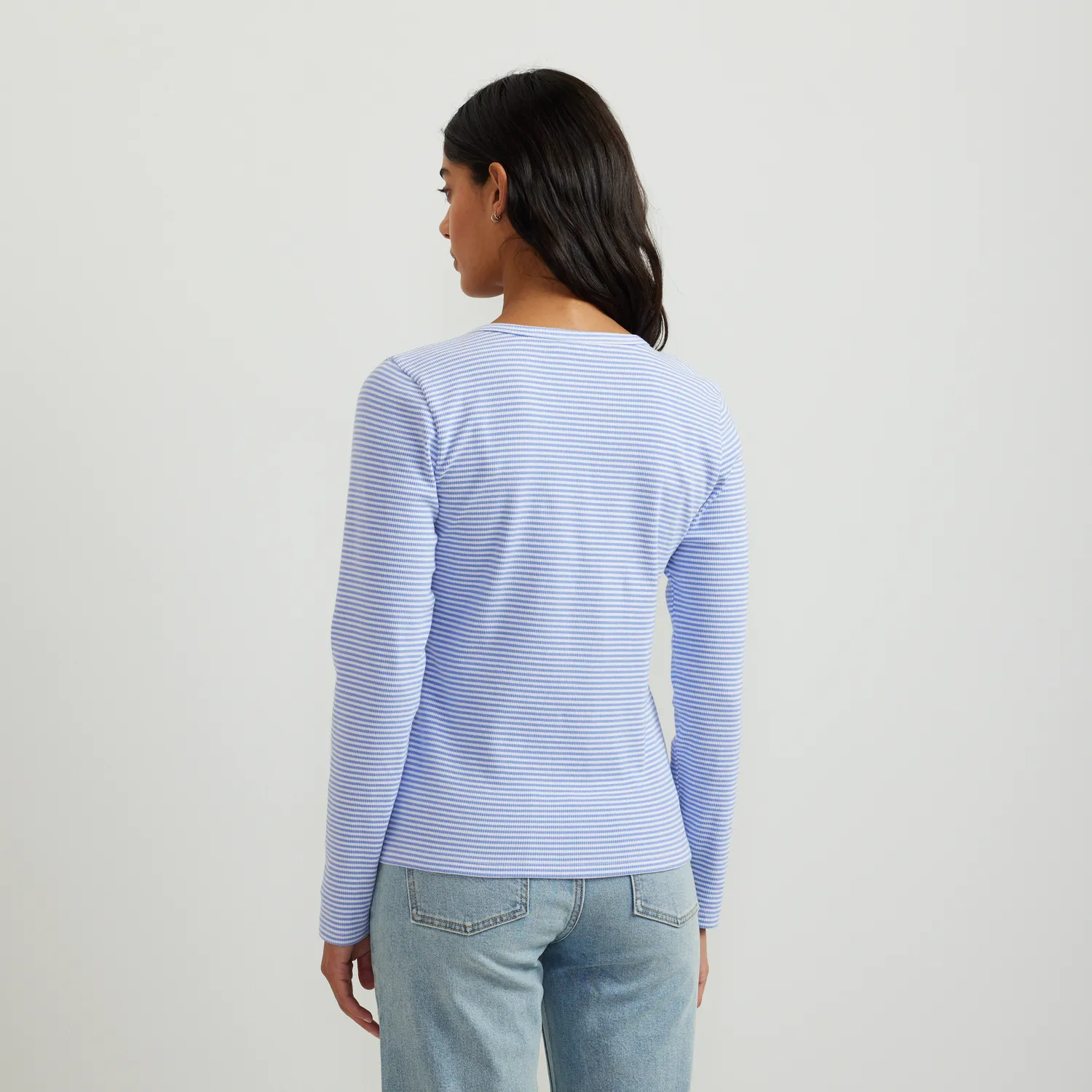 Eddie Bauer Long-Sleeve Ribbed Henley T-Shirt bluza Dusty Lavendar