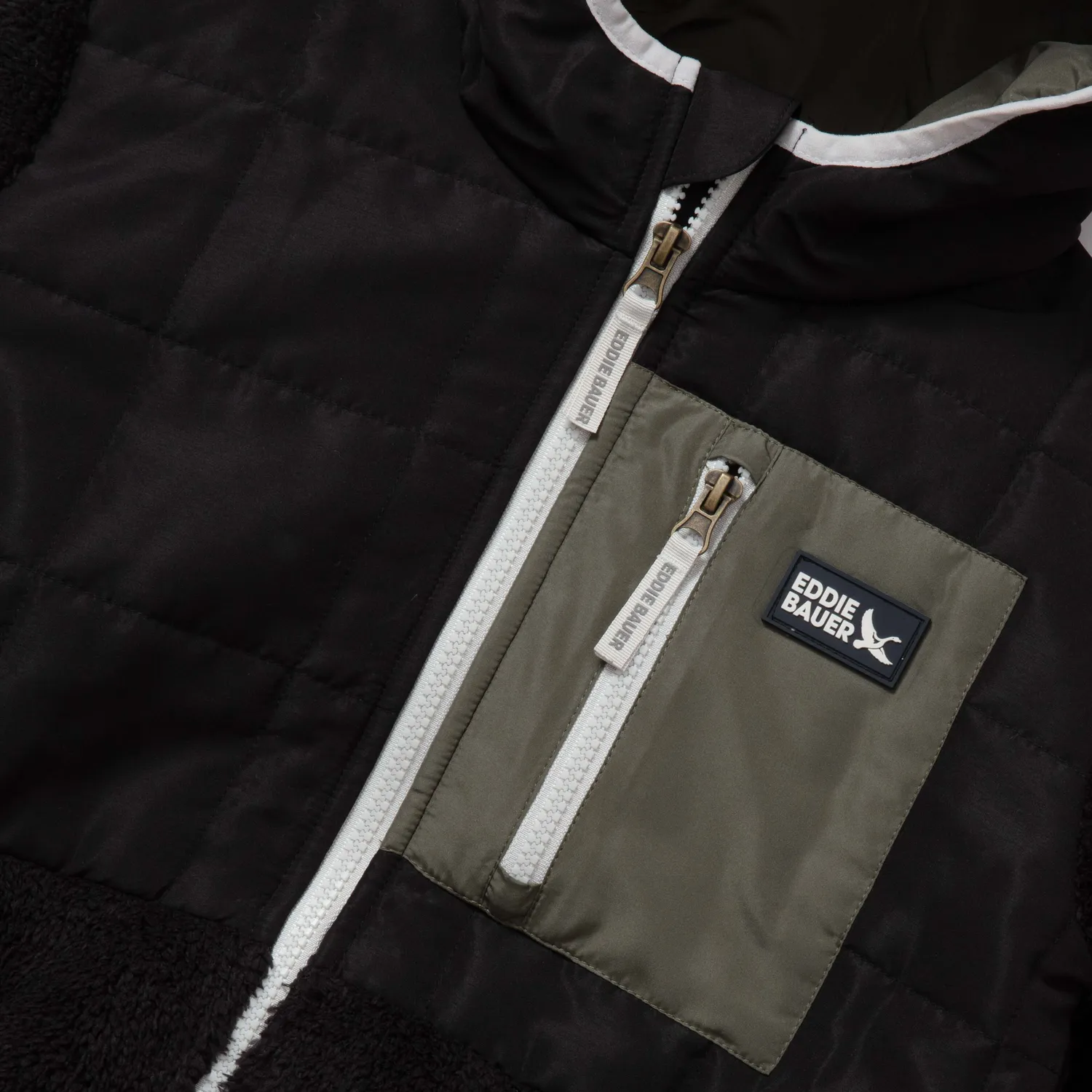 Eddie Bauer Mixed Media geaca fleece copii neagra calduroasa