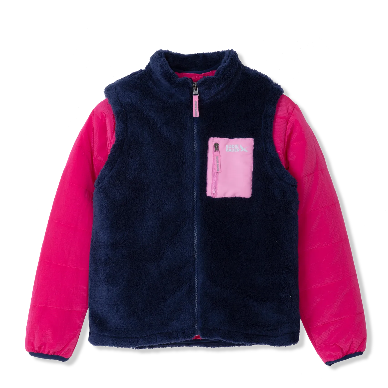 Eddie Bauer Kids Fleece Vest 3-in-1 geaca copii pastel lilac calduroasa