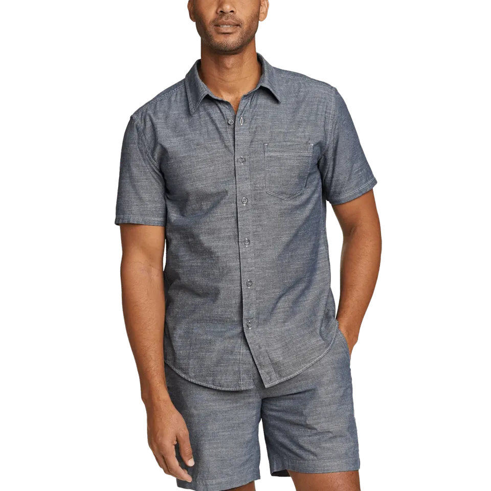 Eddie Bauer Camano cămașă Med Indigo bumbac