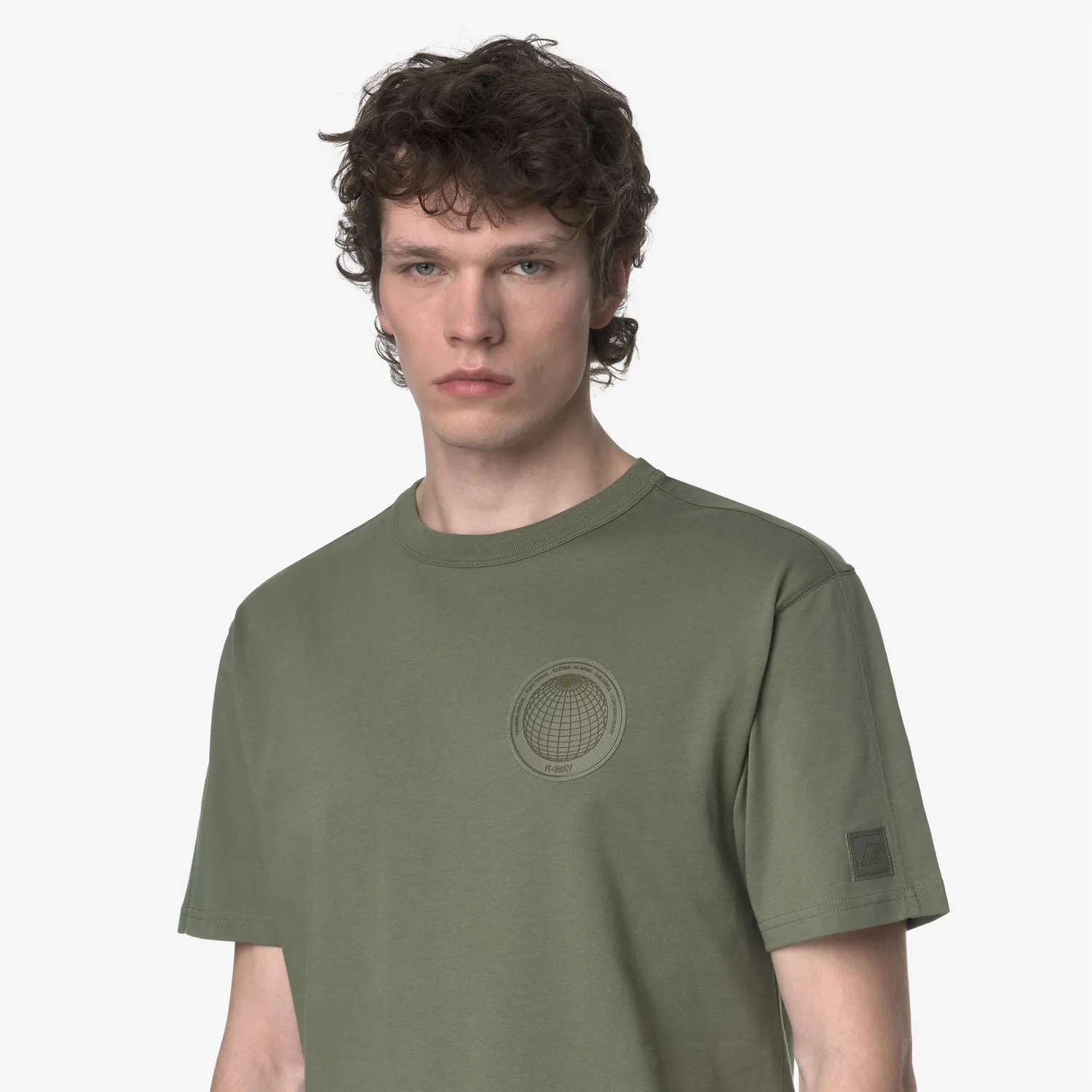 K-Way Fantome Chest Label tricou barbati verde lichen bumbac gros