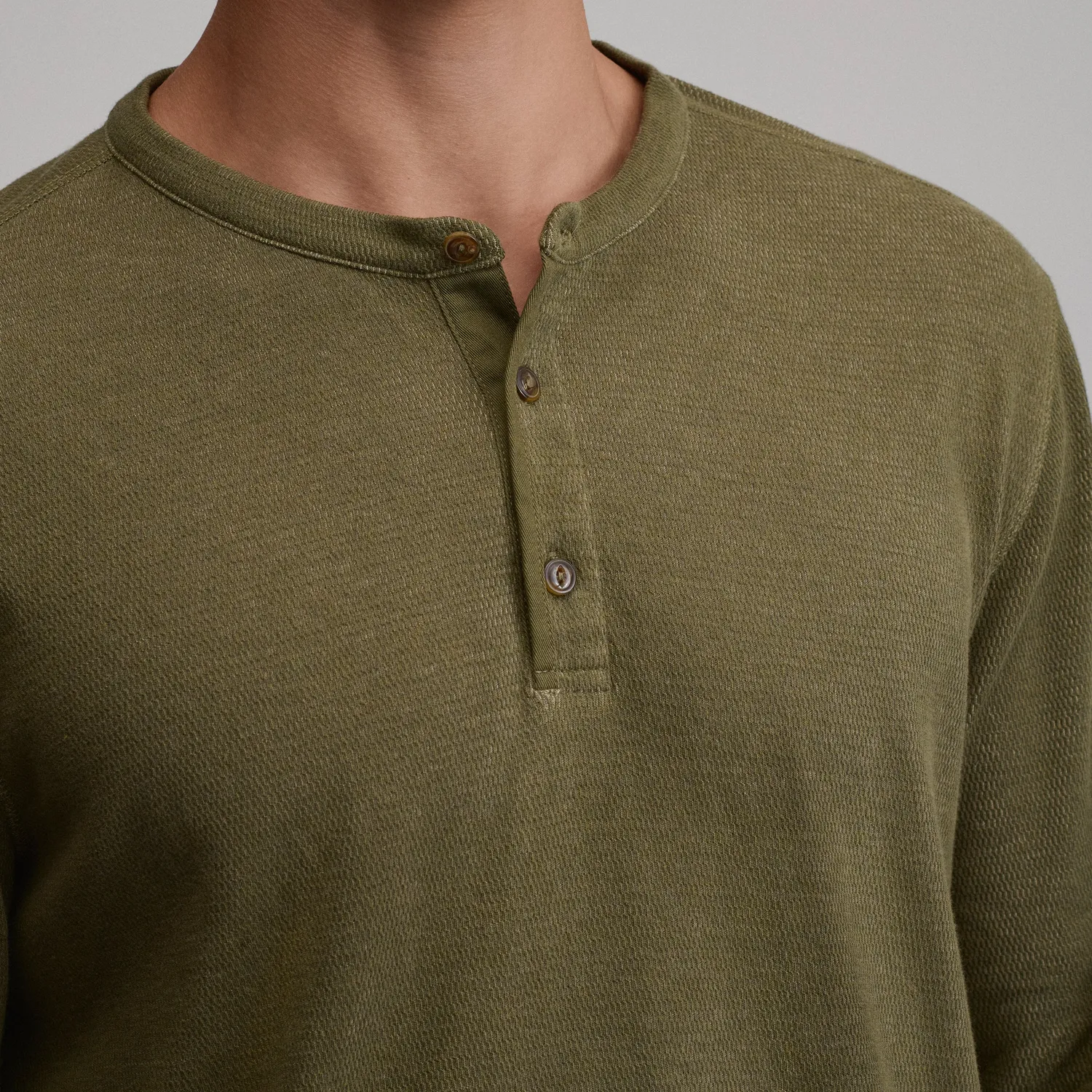 Eddie Bauer Birds Eye Henley Termic Barbati Gri
