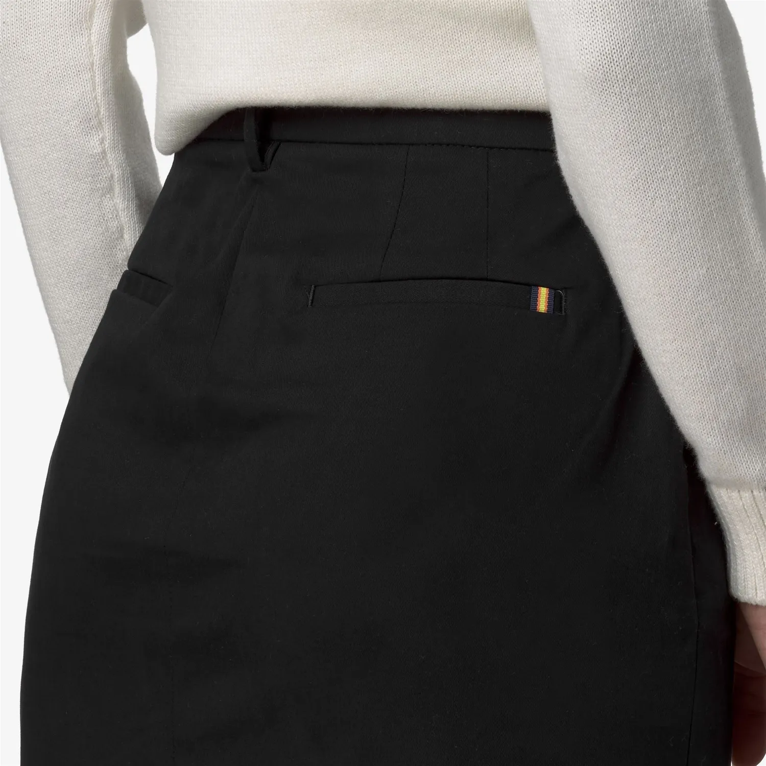 K-Way Maeve Twill Tech fustă midi neagră