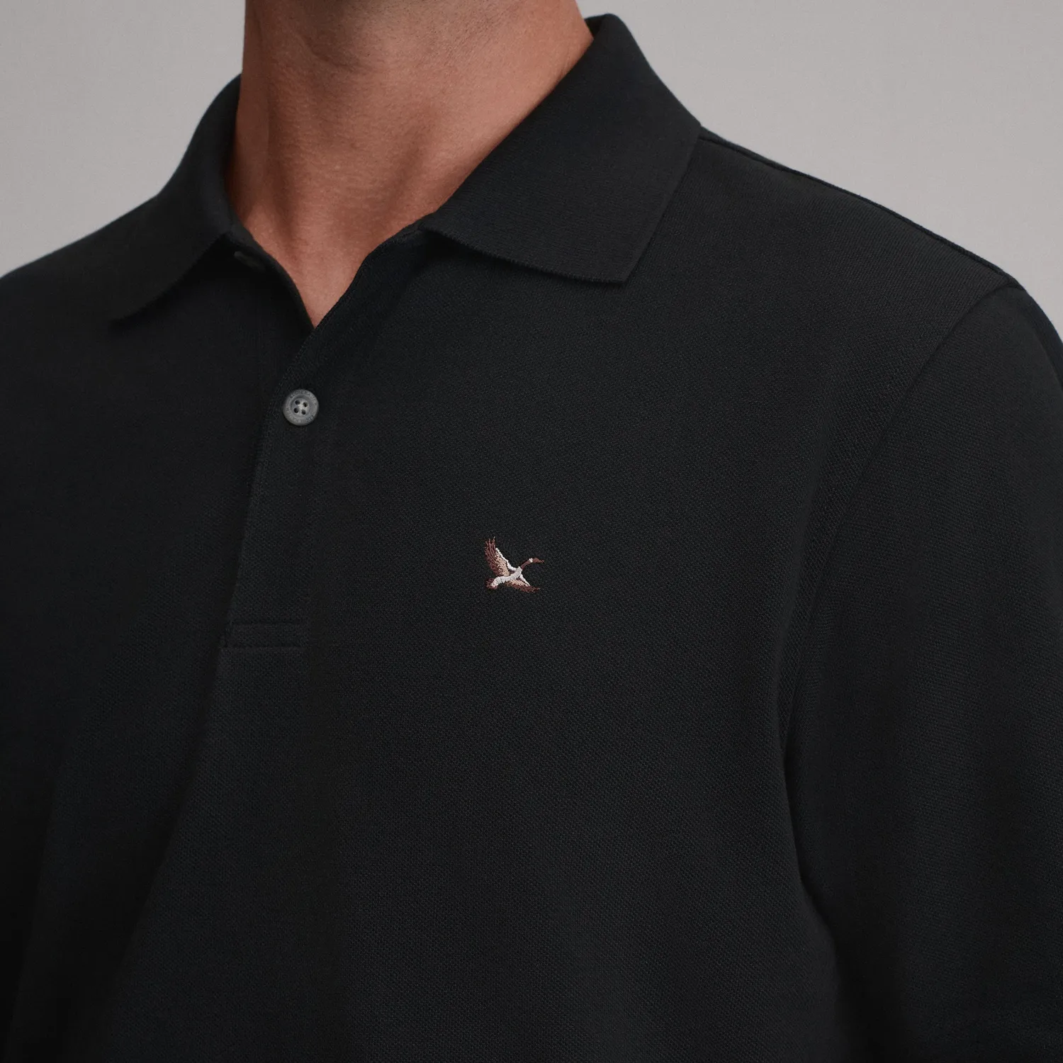 Eddie Bauer Signature Piqué tricou polo bărbați Blue Fog