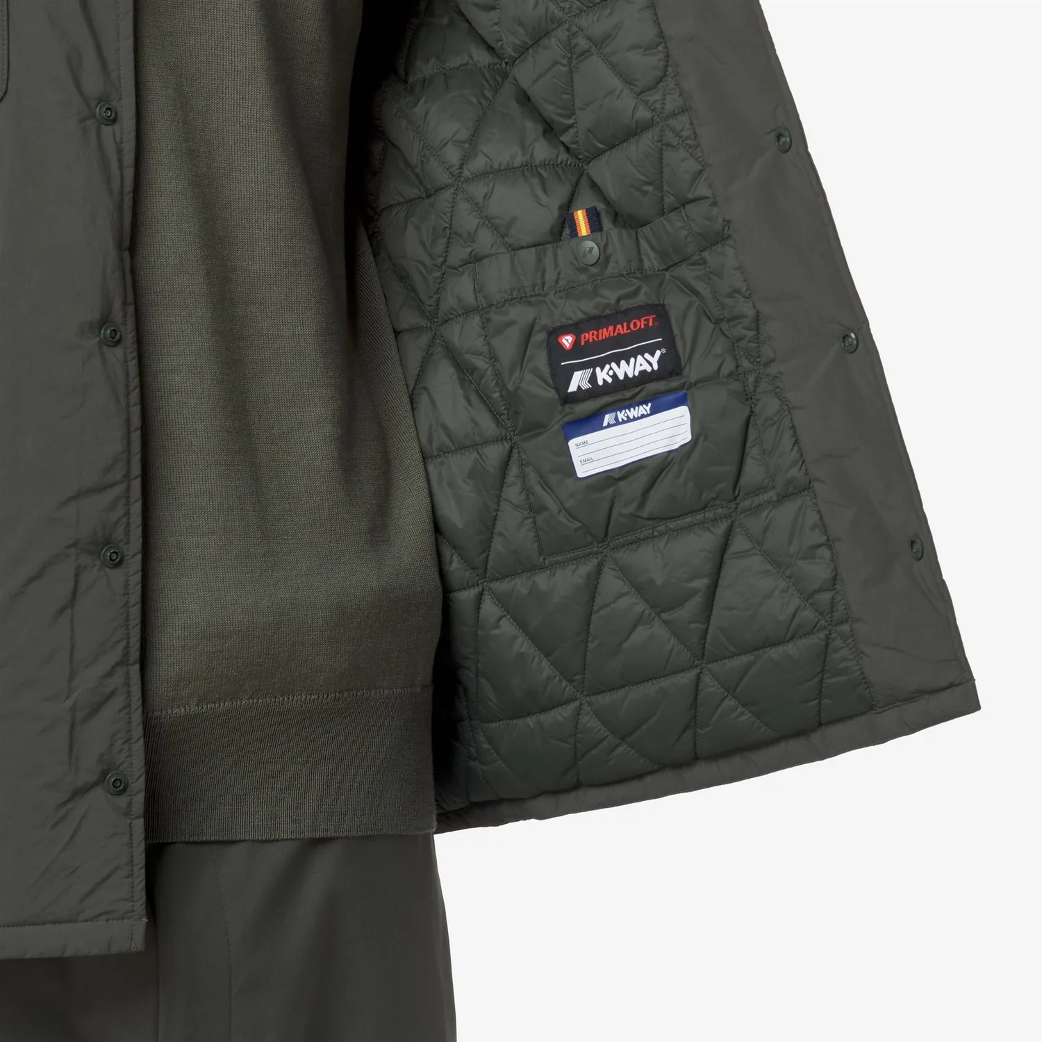 K-Way Umbert Plain Warm K2136JW camasa-geaca verde negricios