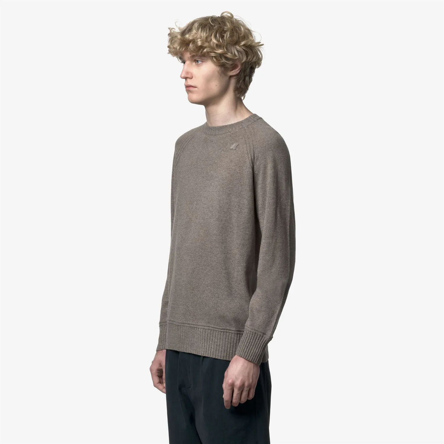 K-Way Sebas pulover bărbați Beige Brown Mel lână cașmir