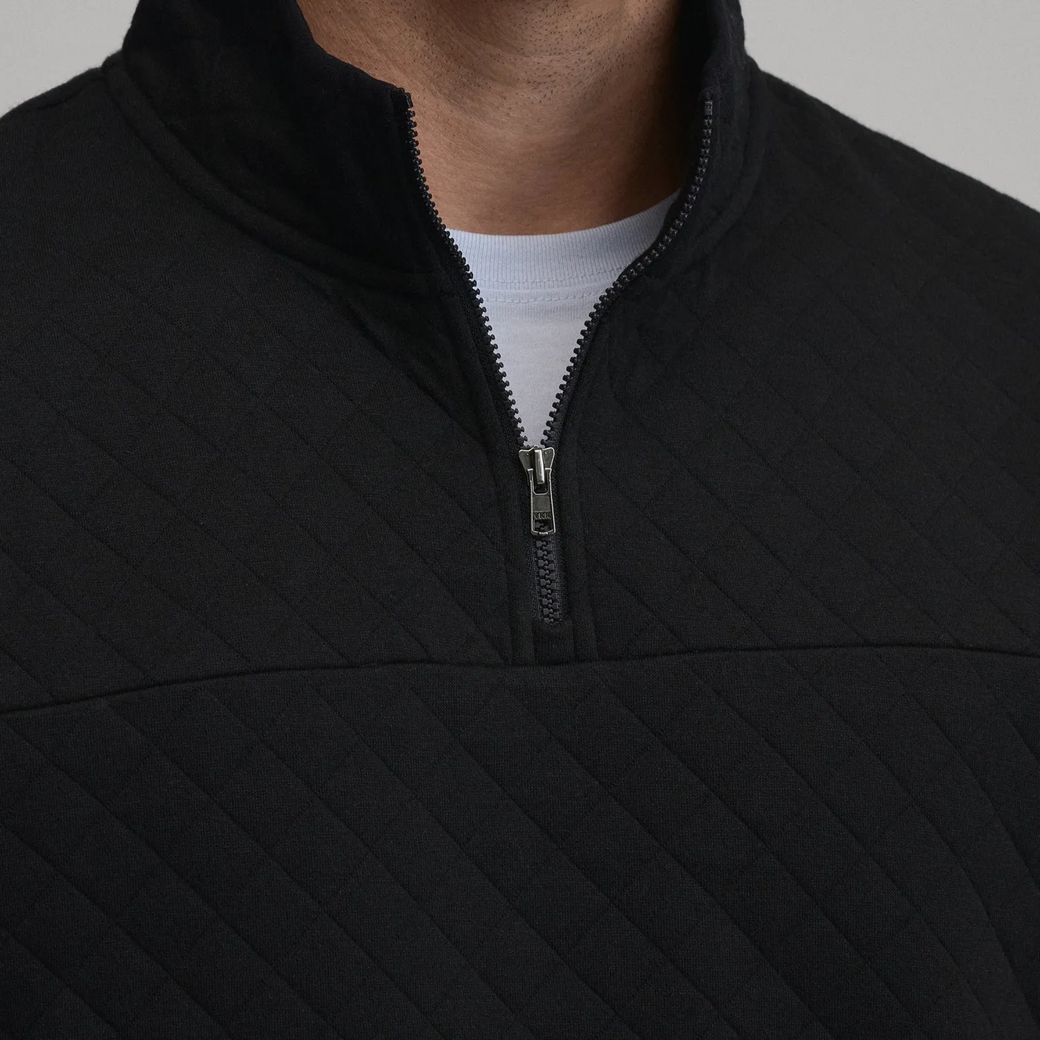 Eddie Bauer Quilted Pulover Barbati Quarter-Zip Negru