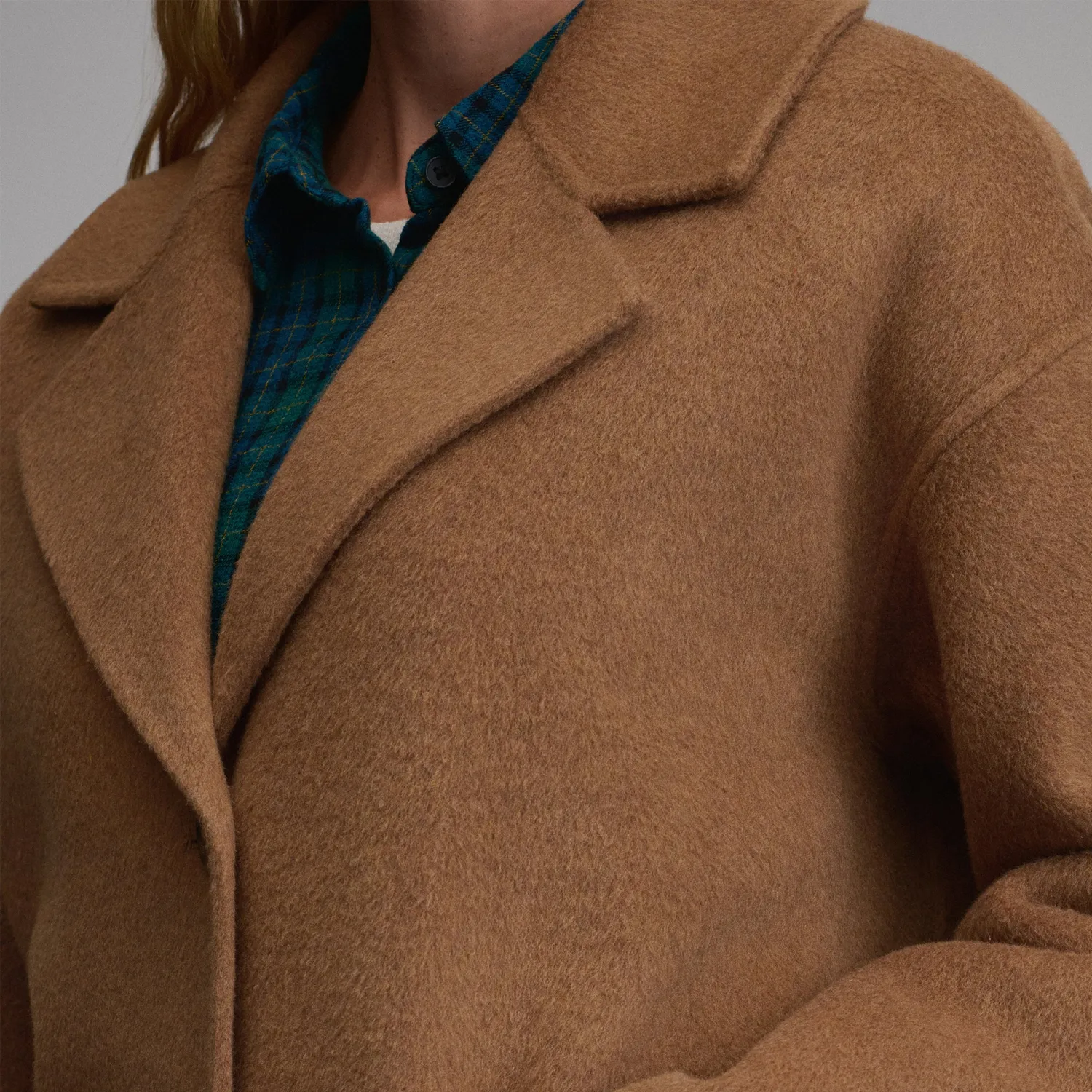 Eddie Bauer Wool Blend Trench palton damă Camel din lână