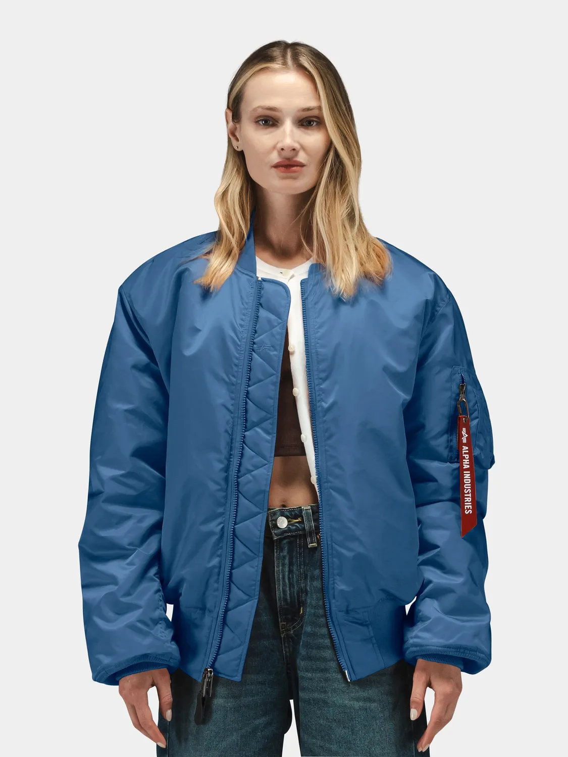 Alpha Industries MA-1 geacă bomber reversibilă albastru elemental