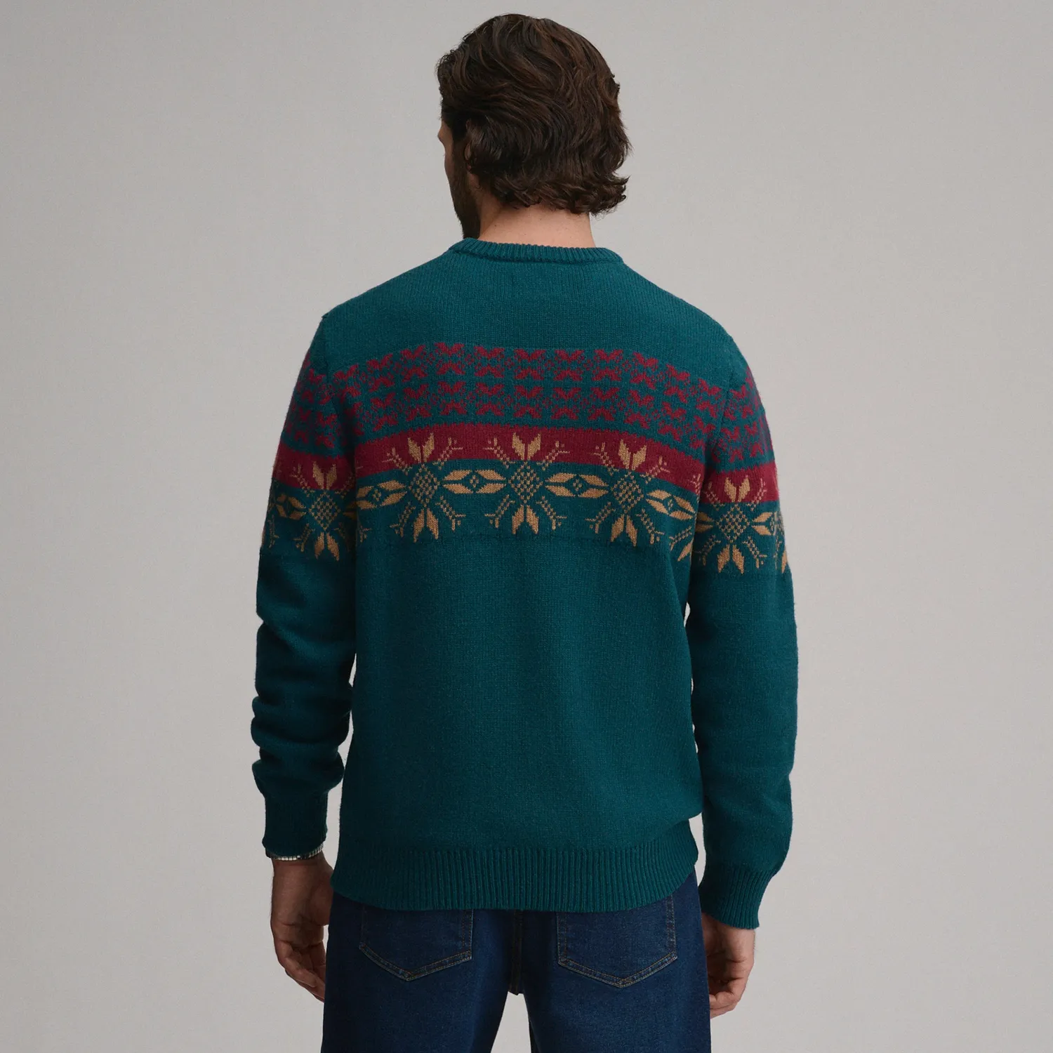 Eddie Bauer Holiday Jacquard pulover Chili festiv